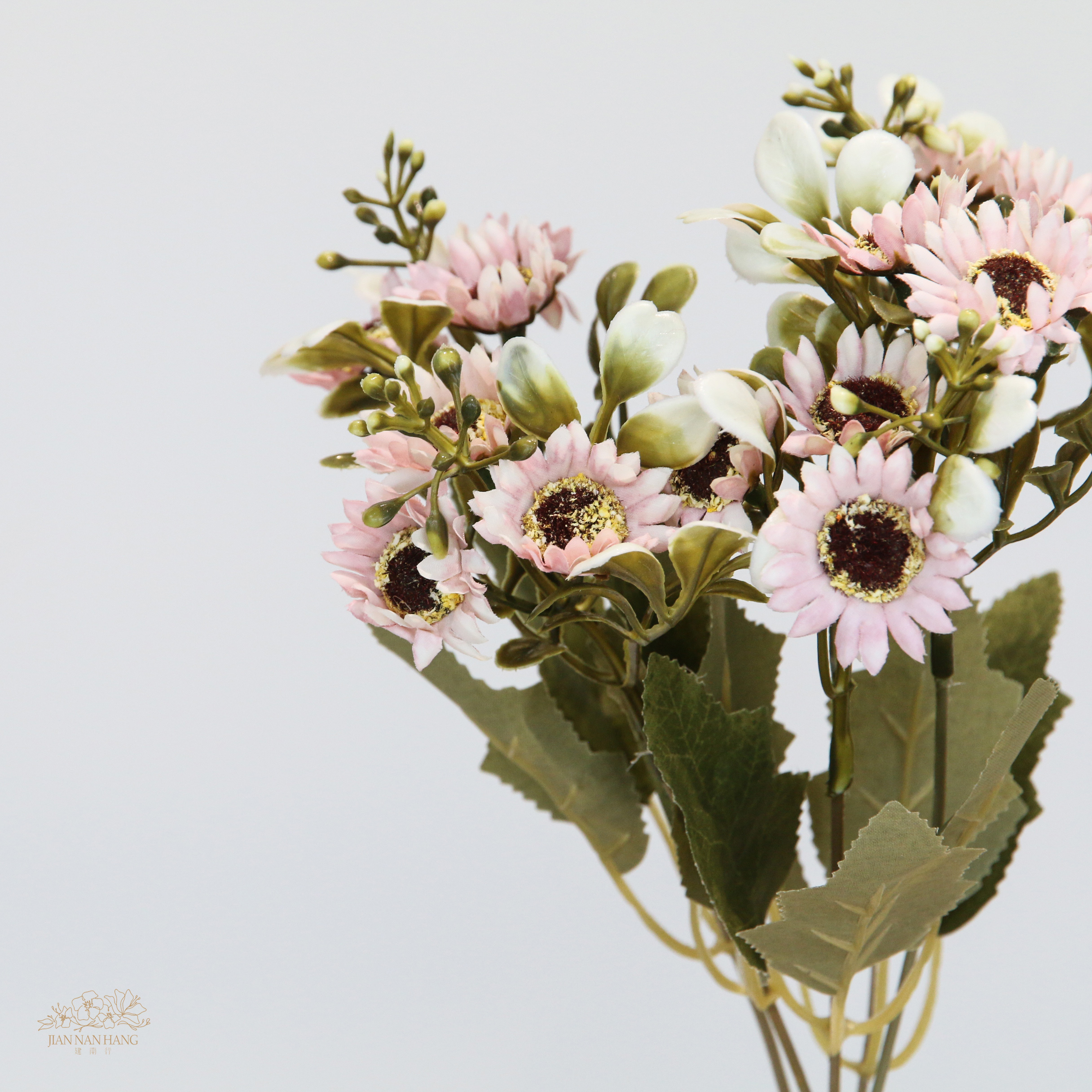 人造花 15頭秋色太陽菊 粉色