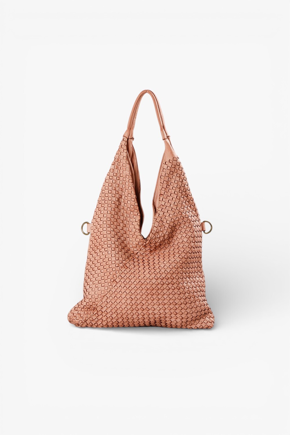 LORENA 編織交叉肩背包 粉紅