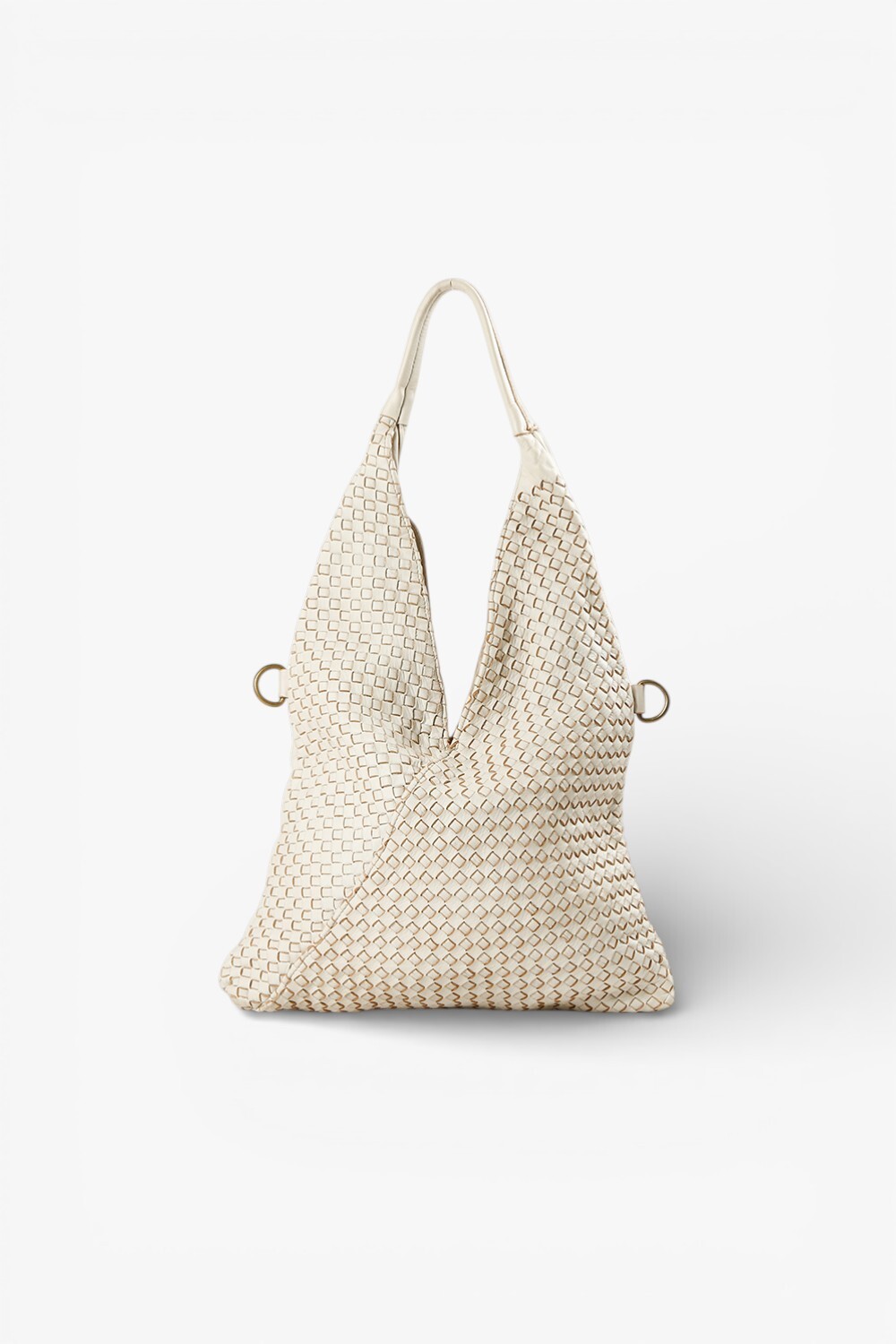 LORENA 編織交叉肩背包 米白