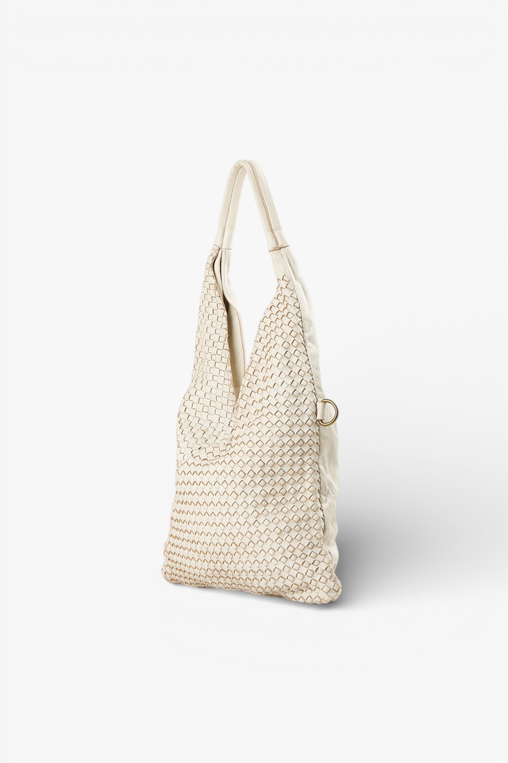 LORENA 編織交叉肩背包 米白