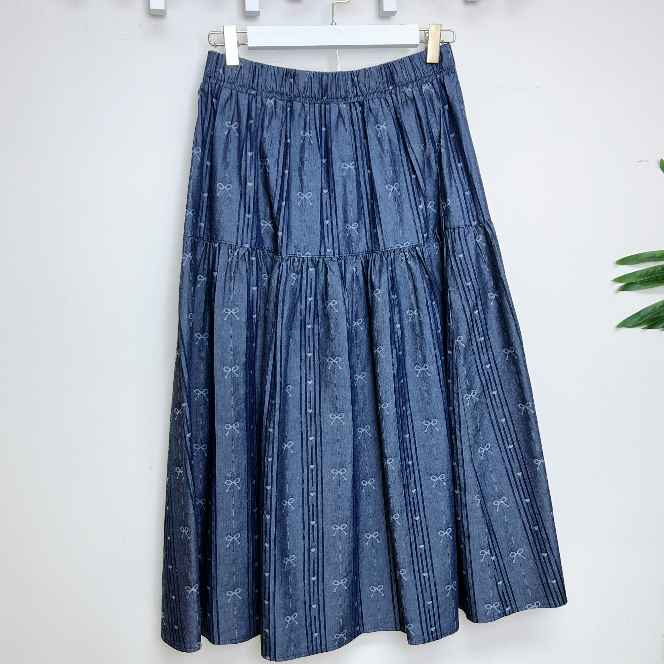 梳織蝴蝶結半截裙(胸38-42腰38-42 長22吋) S6009#3103clo