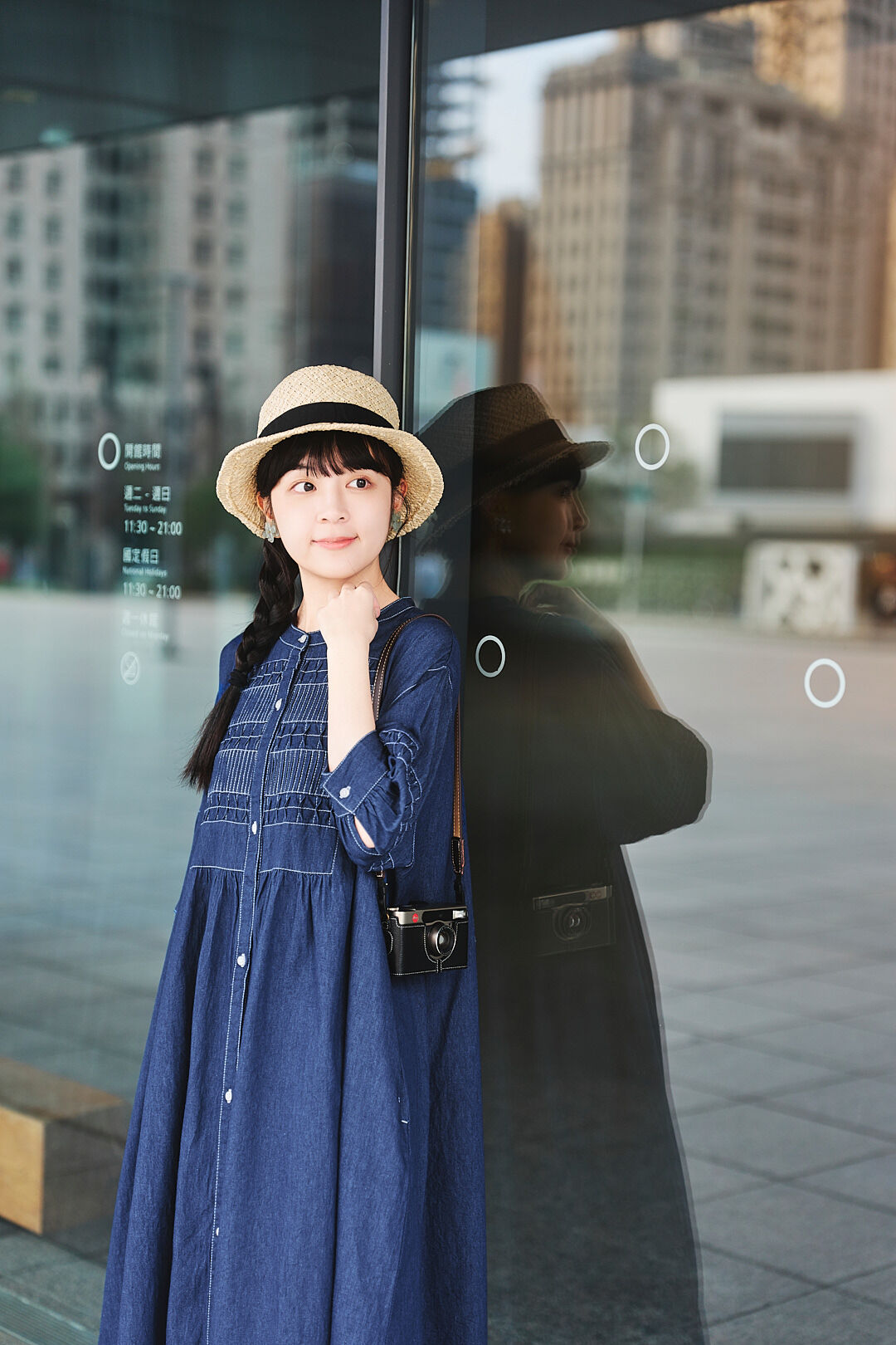 (限量)匠心集！手工縮褶繡丹寧連身裙(兩色-海軍)