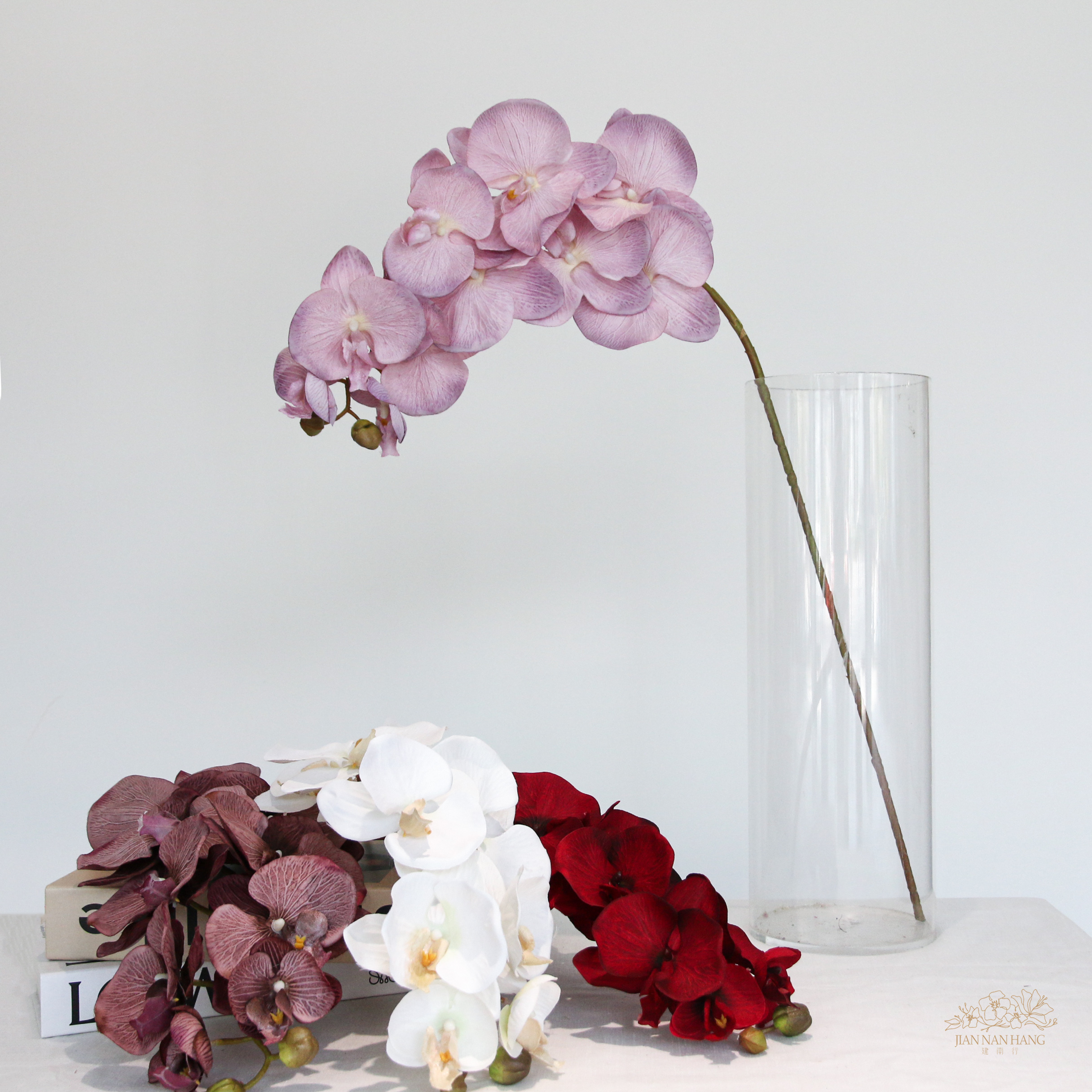 人造花 10頭油畫蝴蝶蘭 4色