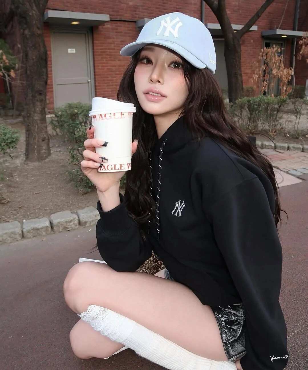 【OWN】MLB Korea 帽子 第二波 Karina 卡寶 簽名帽 棒球帽 老帽 限量 海外限定 淺藍色