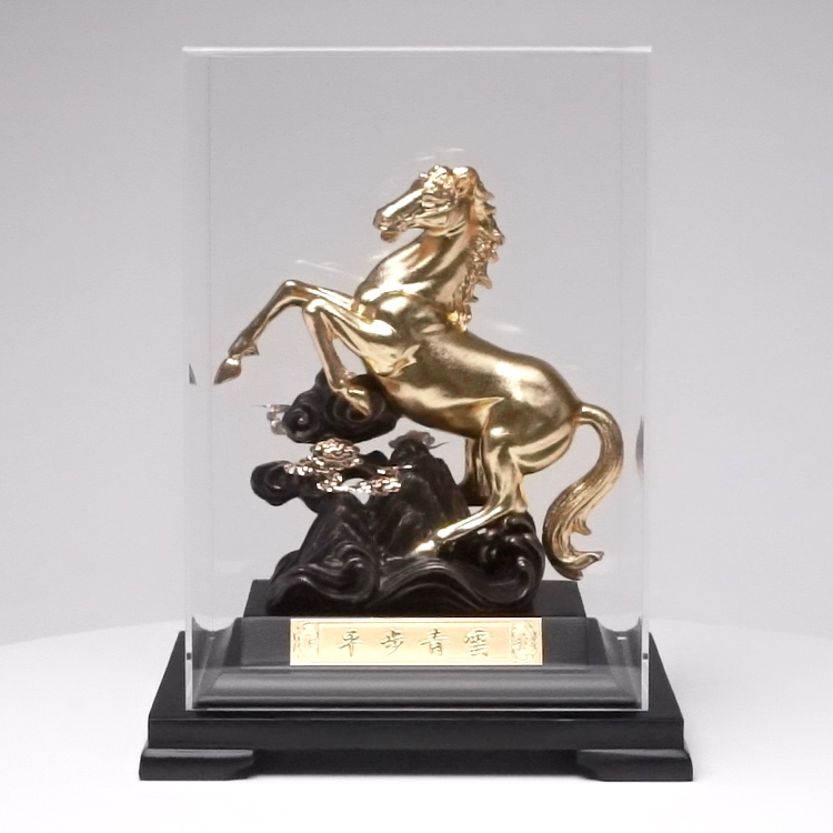 鹿港窯｜平步青雲金馬｜升遷開運擺件・開店喬遷送禮首選