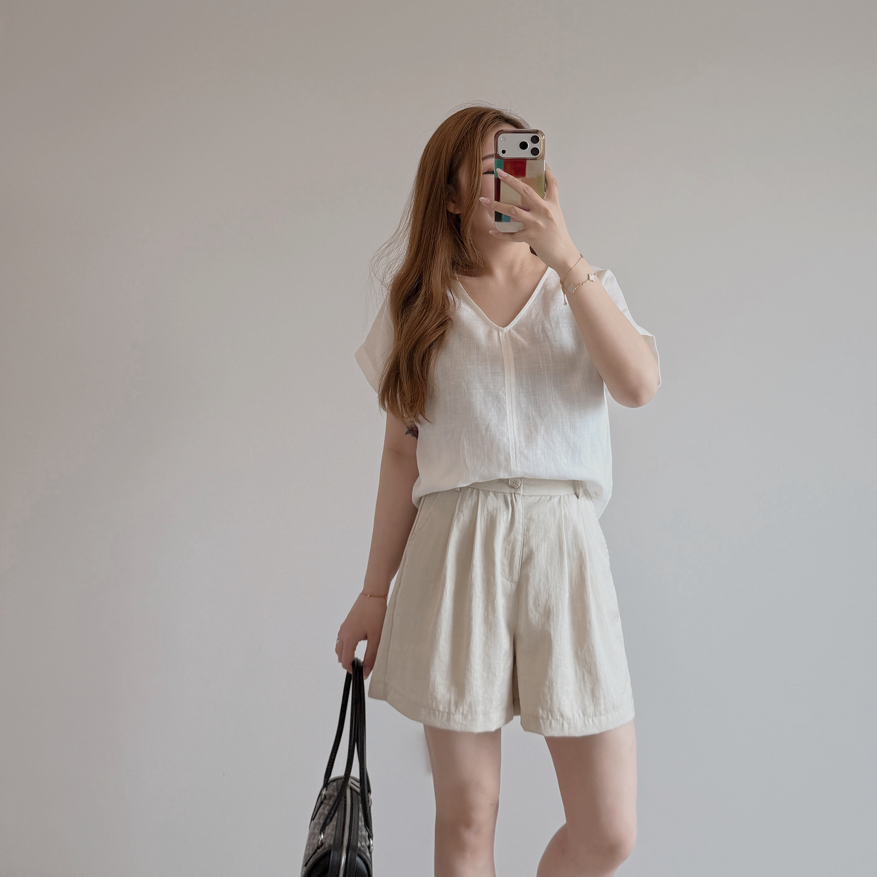 預售 7399 淡杏慵懶感短褲