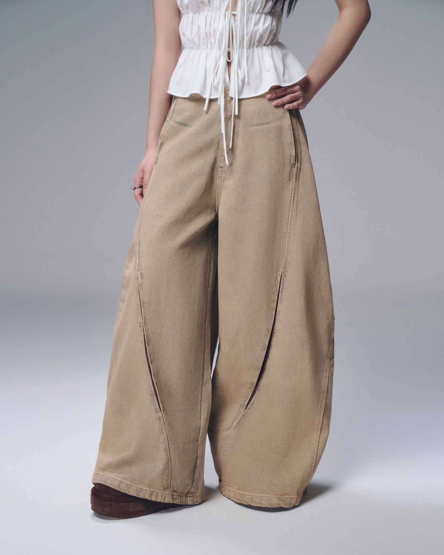 【預購】越南女裝品牌 BUNNYHILL LUFT PANTS VER JEAN 低腰寬褲 (BLUE WASH/BROWN WASH)