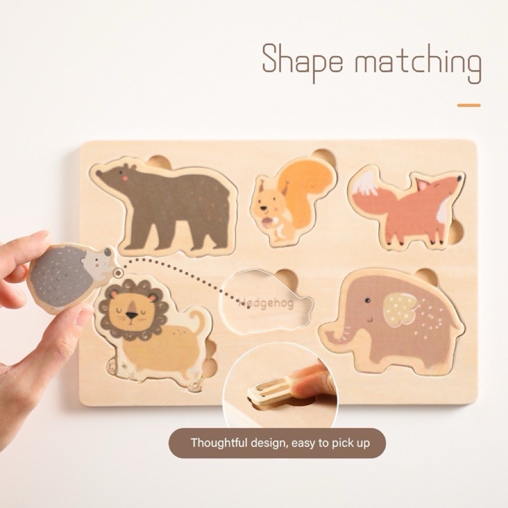 木質益智動物拼圖