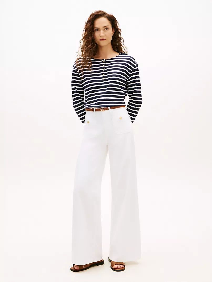 260320 TOMMY 亨利領橫間長袖TEE