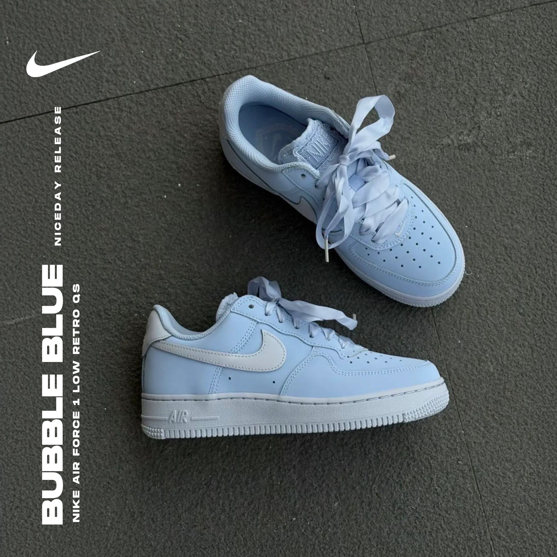 NICEDAY 代購 Nike Air Force 1 水藍色 天藍 藍 緞面 蕾絲 女鞋 IR0871-400
