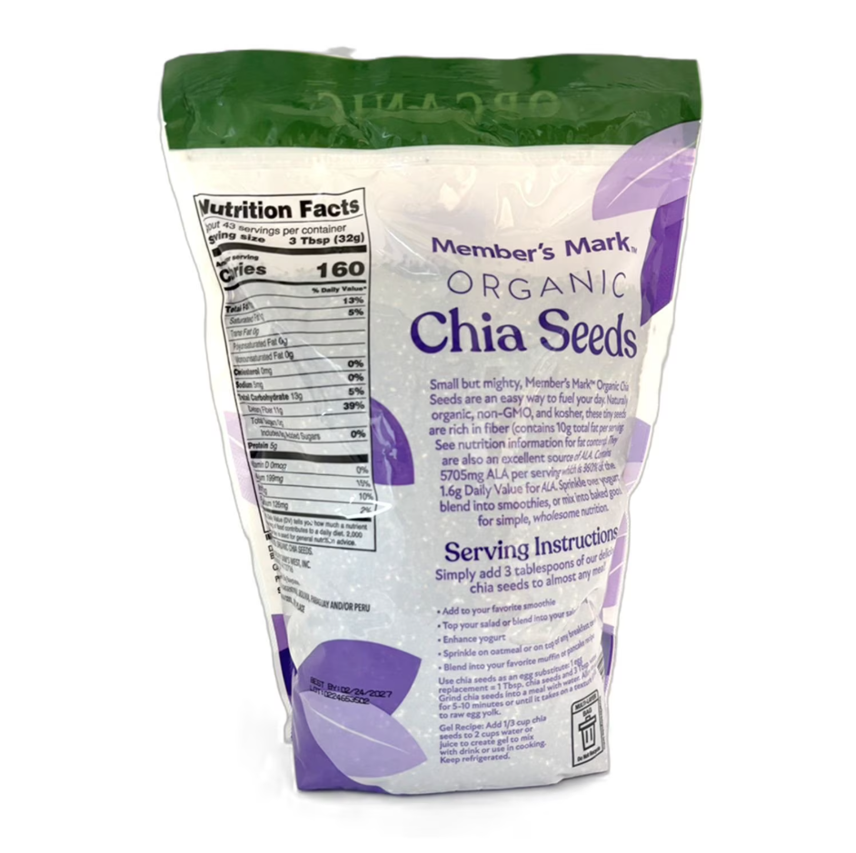 【直播】Member's Mark LX0320111 Organic Chia Seeds 有機奇亞籽 48 oz