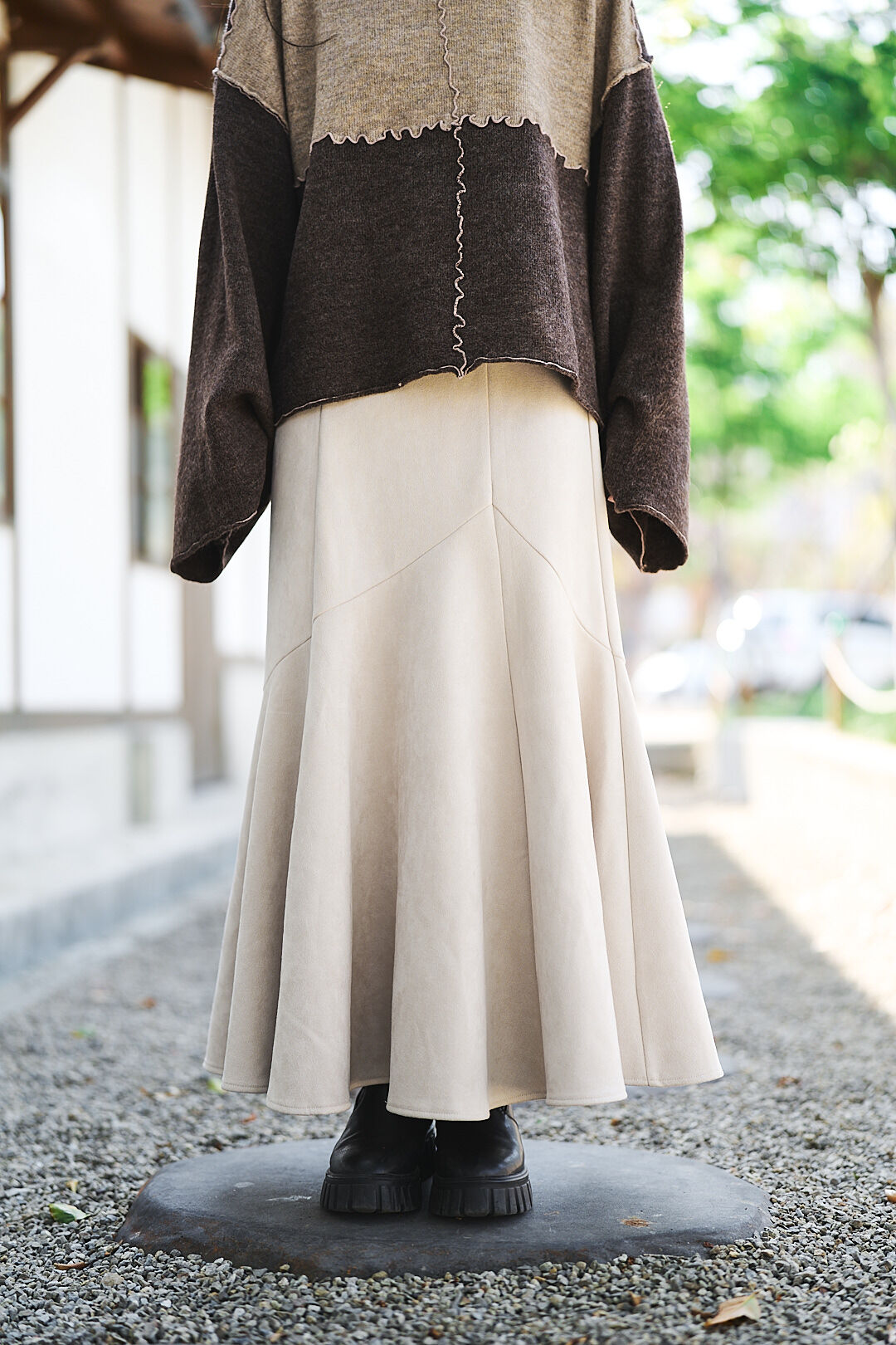 小漫冬曲2.0！絨面美人魚裙(兩色-象牙白)