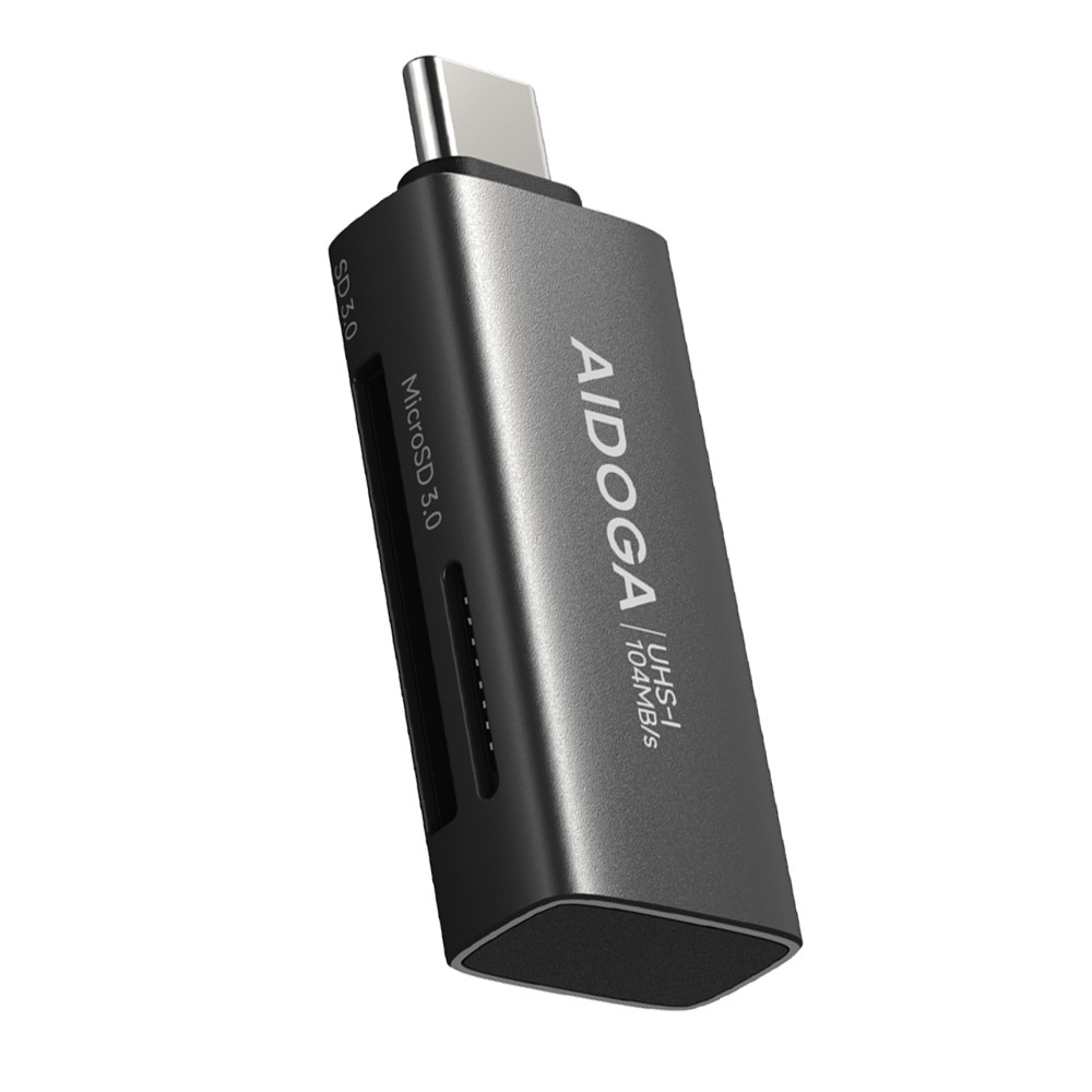 AIDOGA 艾迪伽 Type-C to SD&TF OTG 記憶卡讀卡器轉接頭傳輸轉接器 UHS-I StarKeep系列 支援iPhone17/安卓/手機/平板/筆電