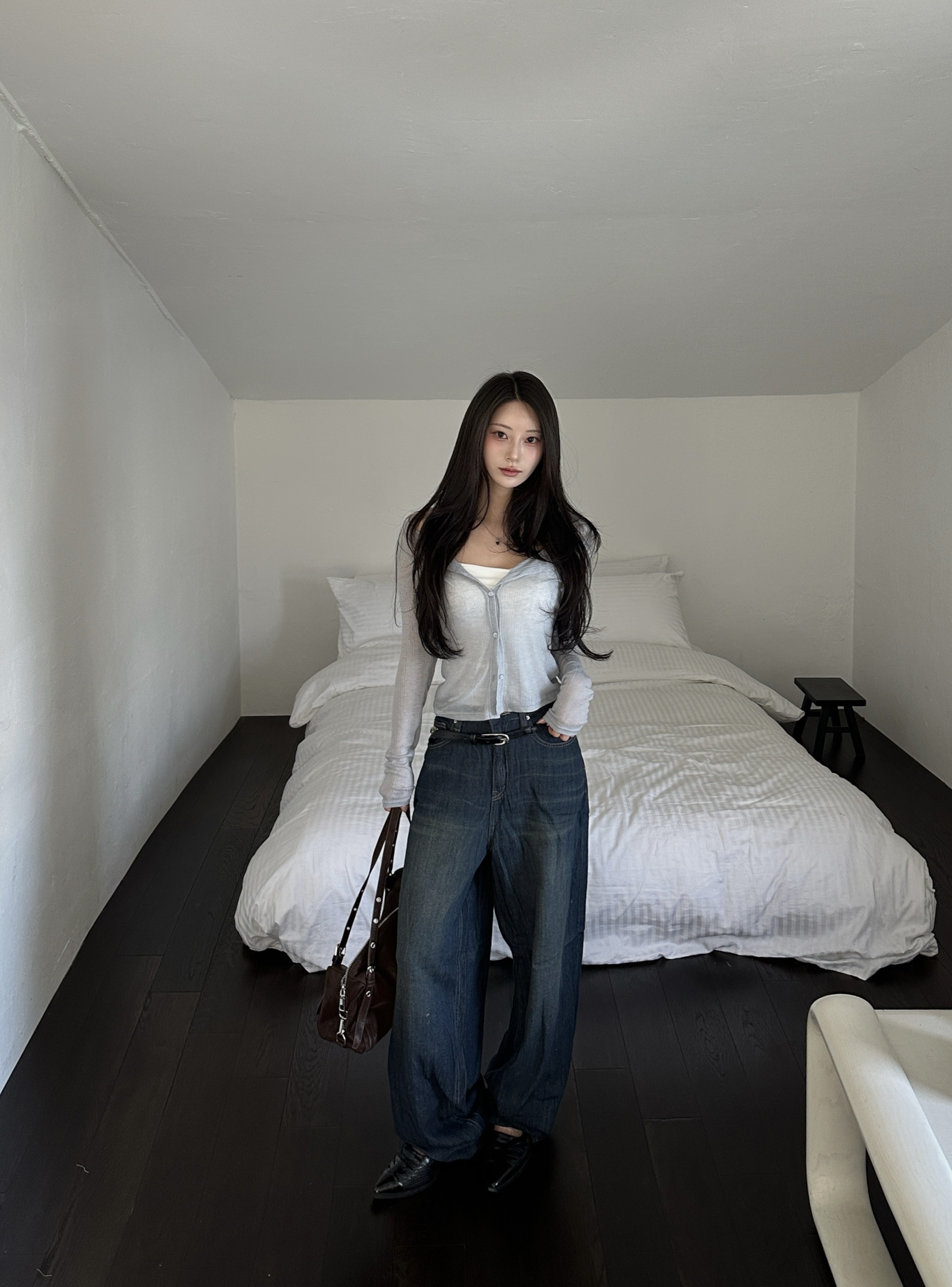 N29 Urban深藍寬鬆單寧褲