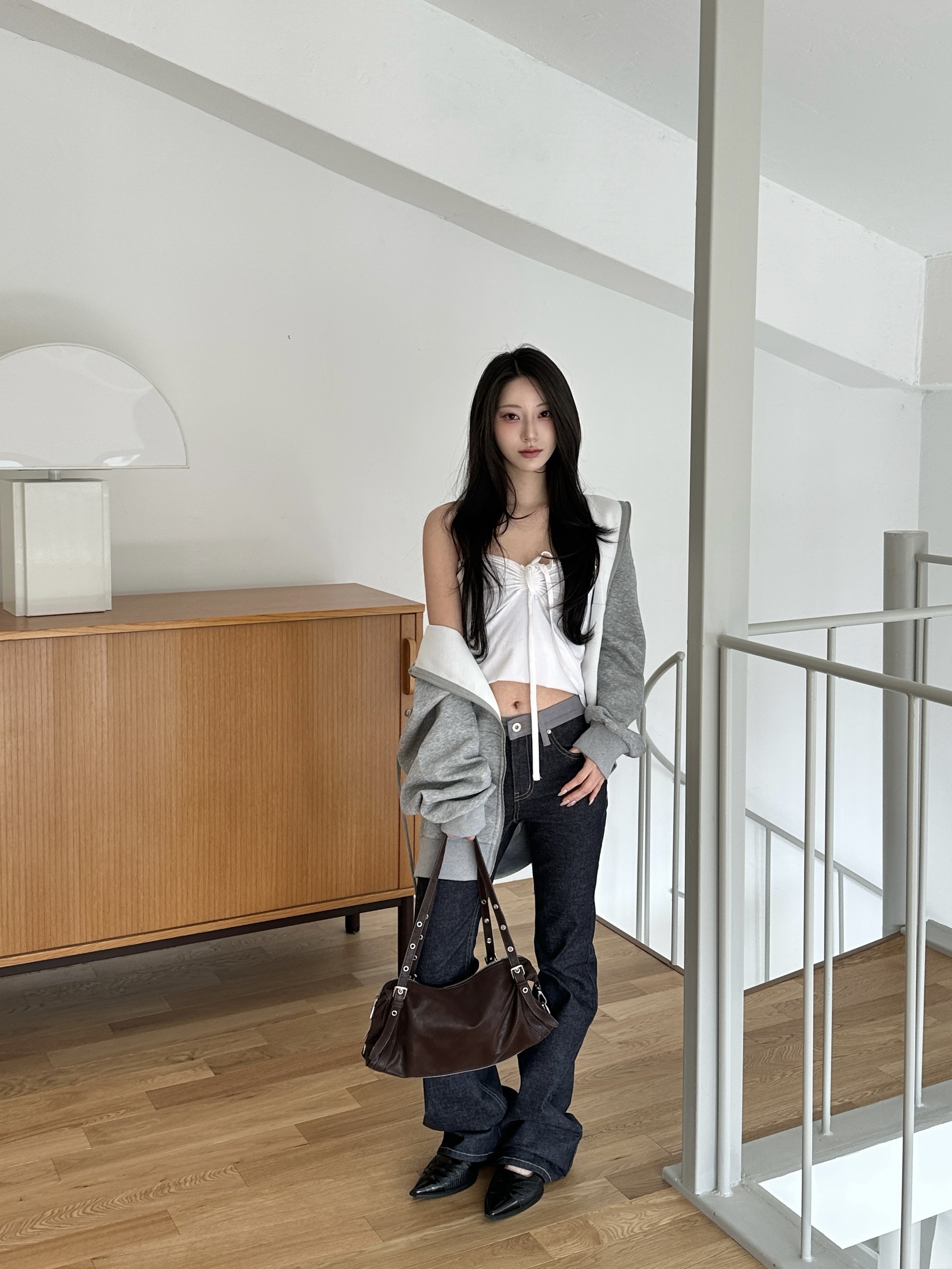 N26 特殊款 拼接修身丹寧褲