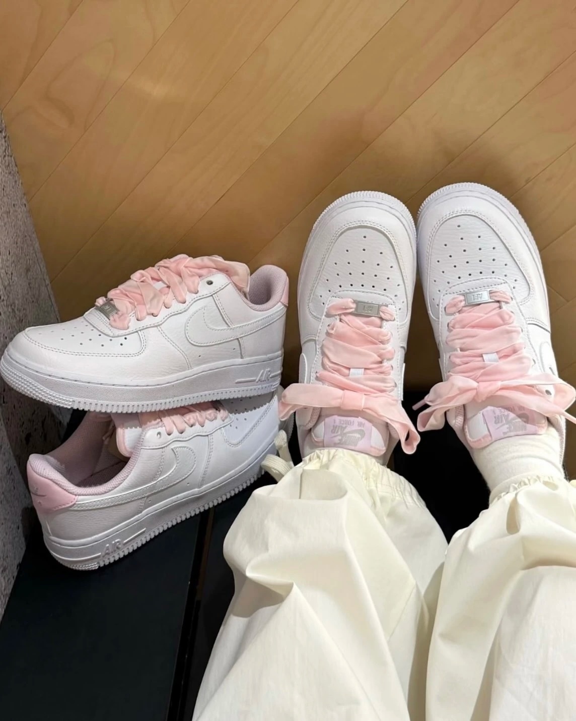 (預訂) Nike Air Force 1 Low - Vintage Pink Foam 絲綢鞋帶
