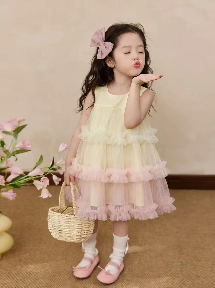 BYC03D060PK 少女粉幻夢漸變蓬蓬網紗蛋糕裙