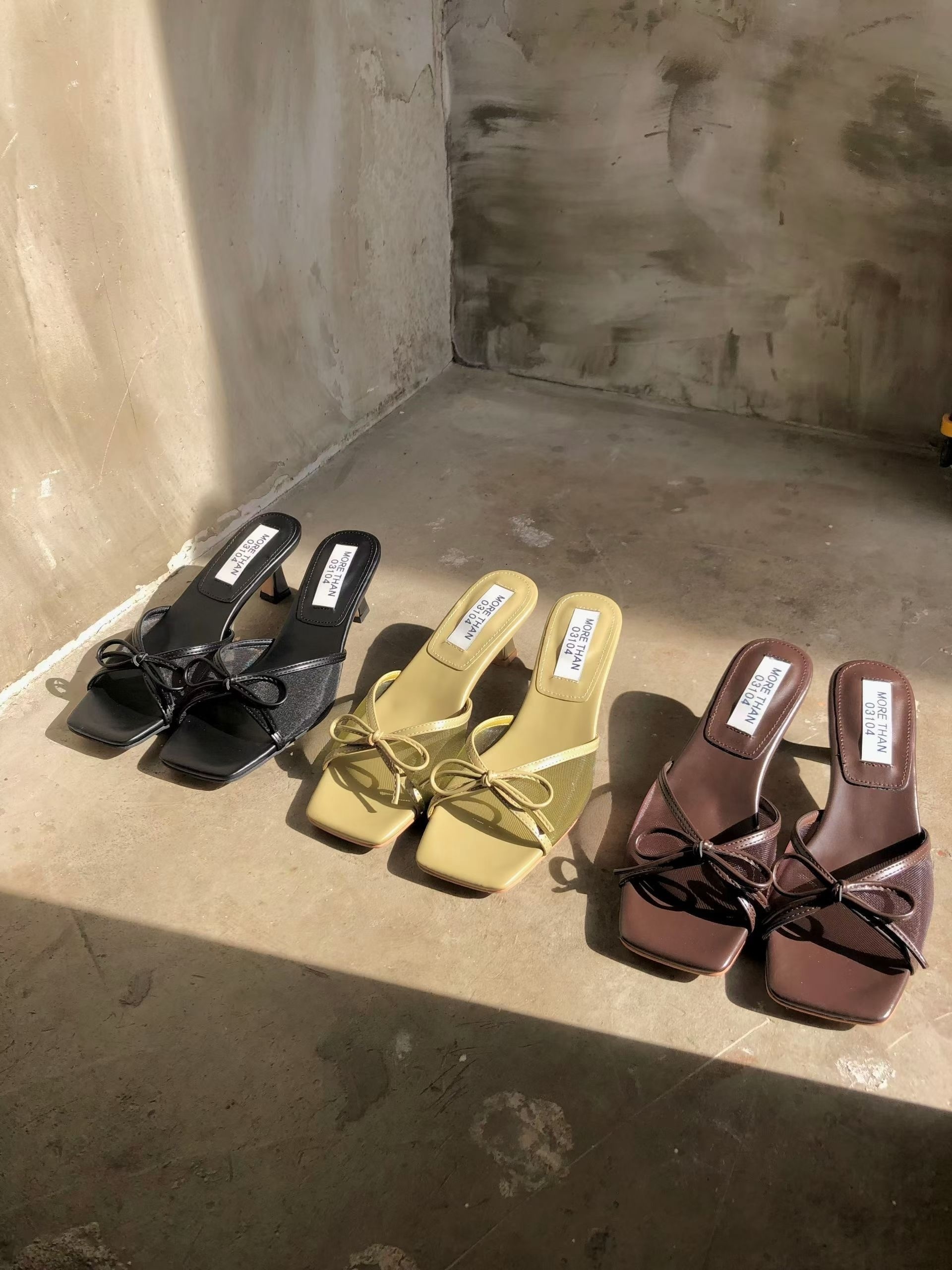 透視蝴蝶結高跟