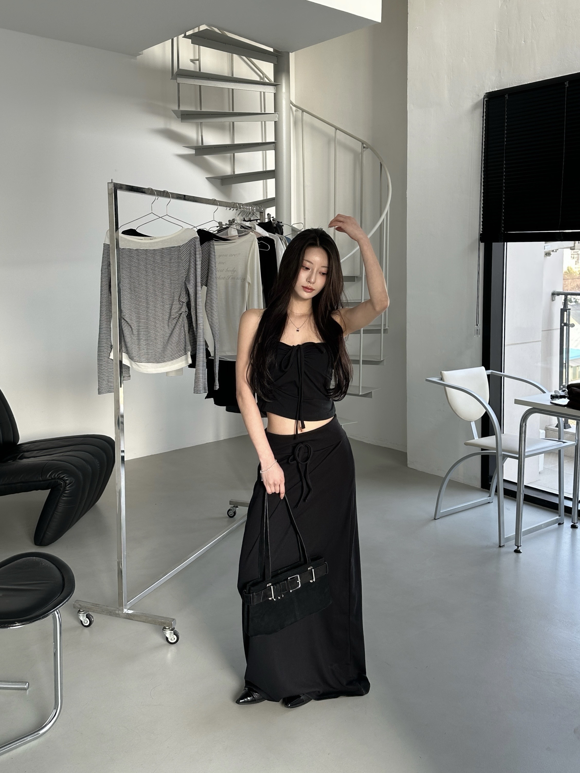 N20 Soft daily輕柔棉舒服長裙 (黑)