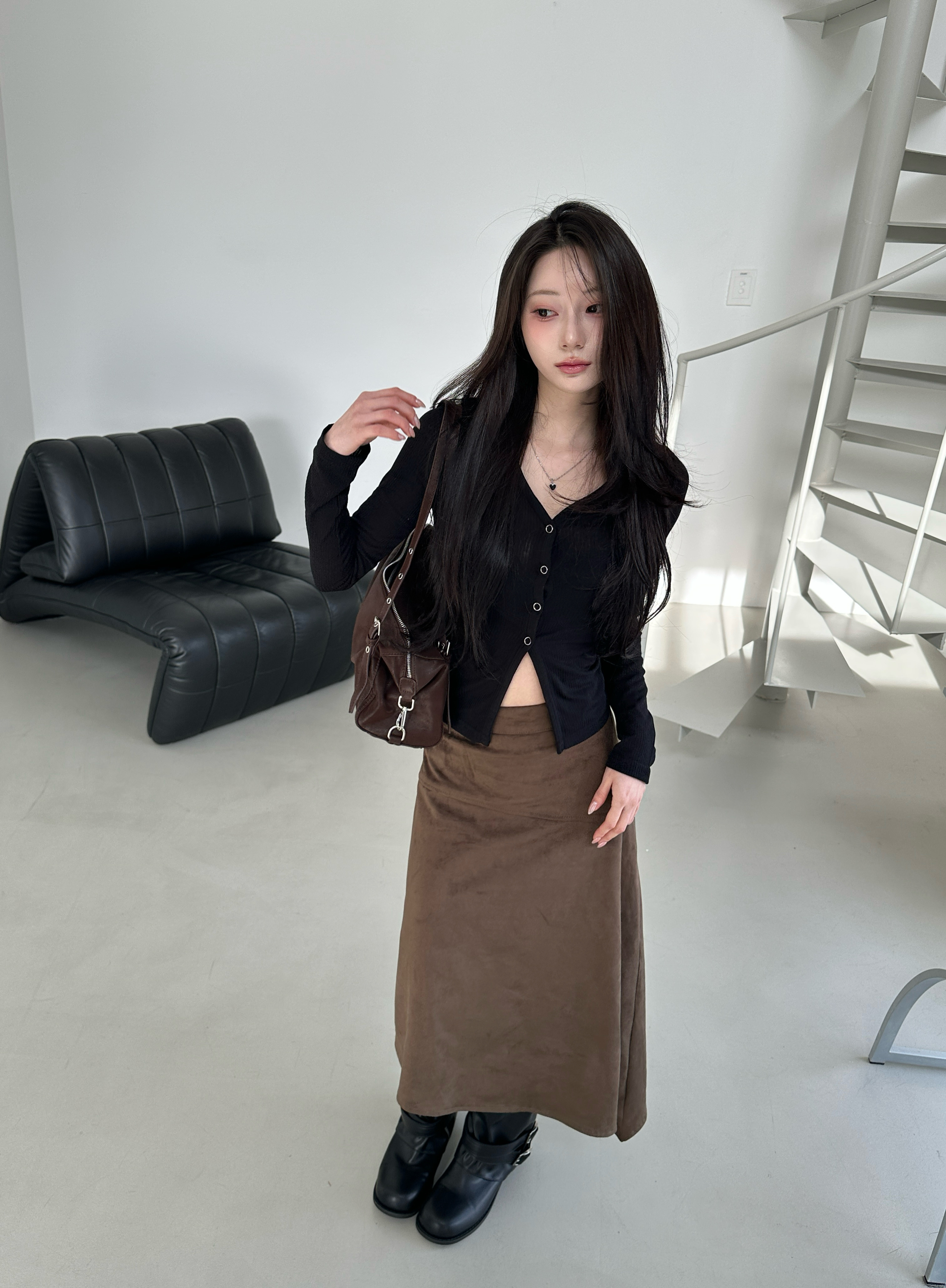 N18 沙漠不規則半裙 (咖)