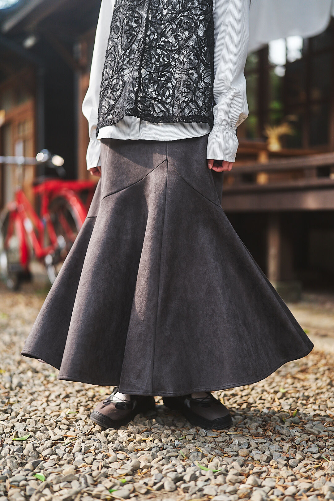 小漫冬曲2.0！絨面美人魚裙(兩色-灰黑)