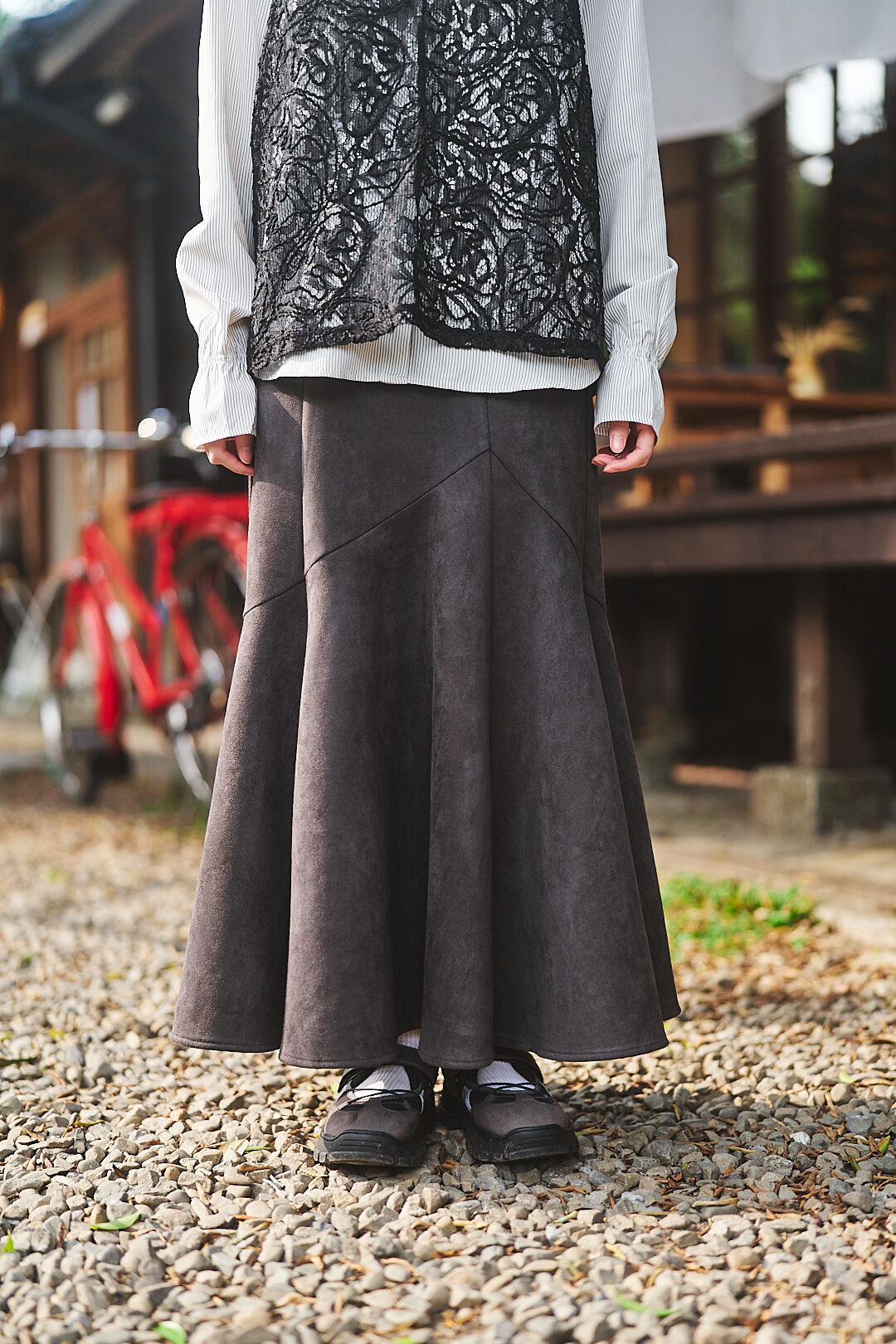 小漫冬曲2.0！絨面美人魚裙(兩色-灰黑)