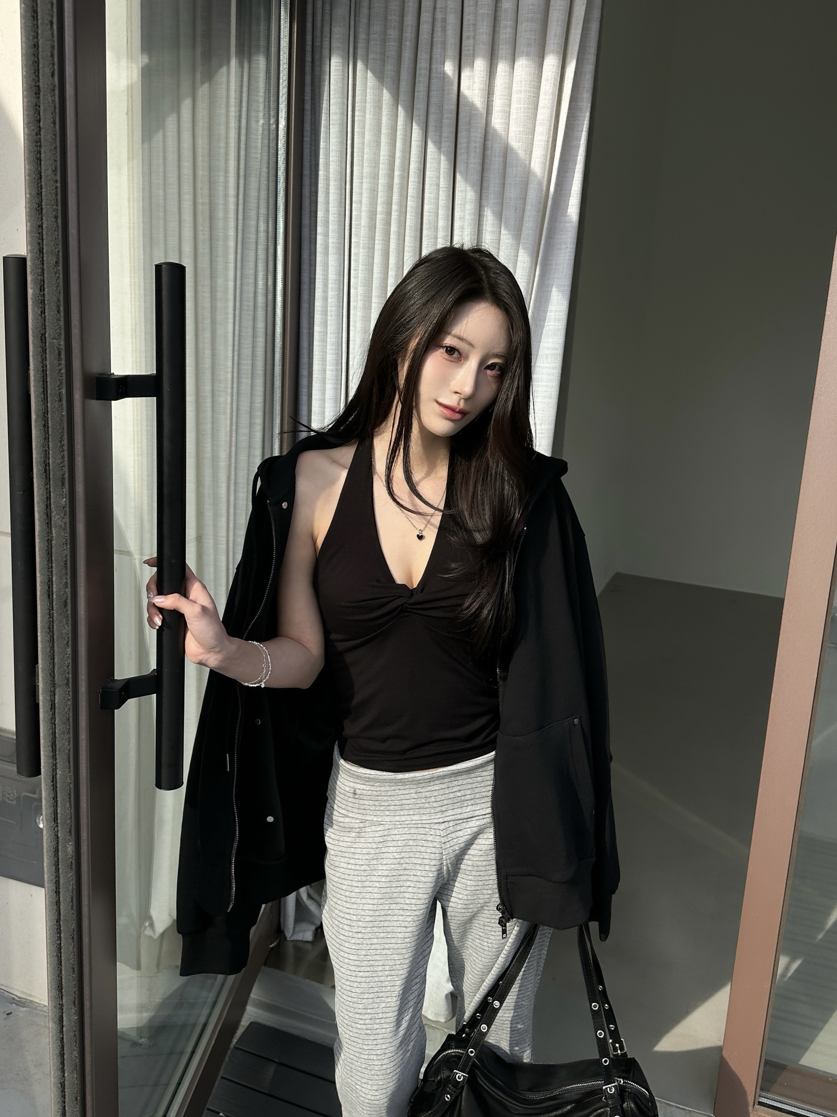 N11 No Plans~日常連帽外套 (黑)