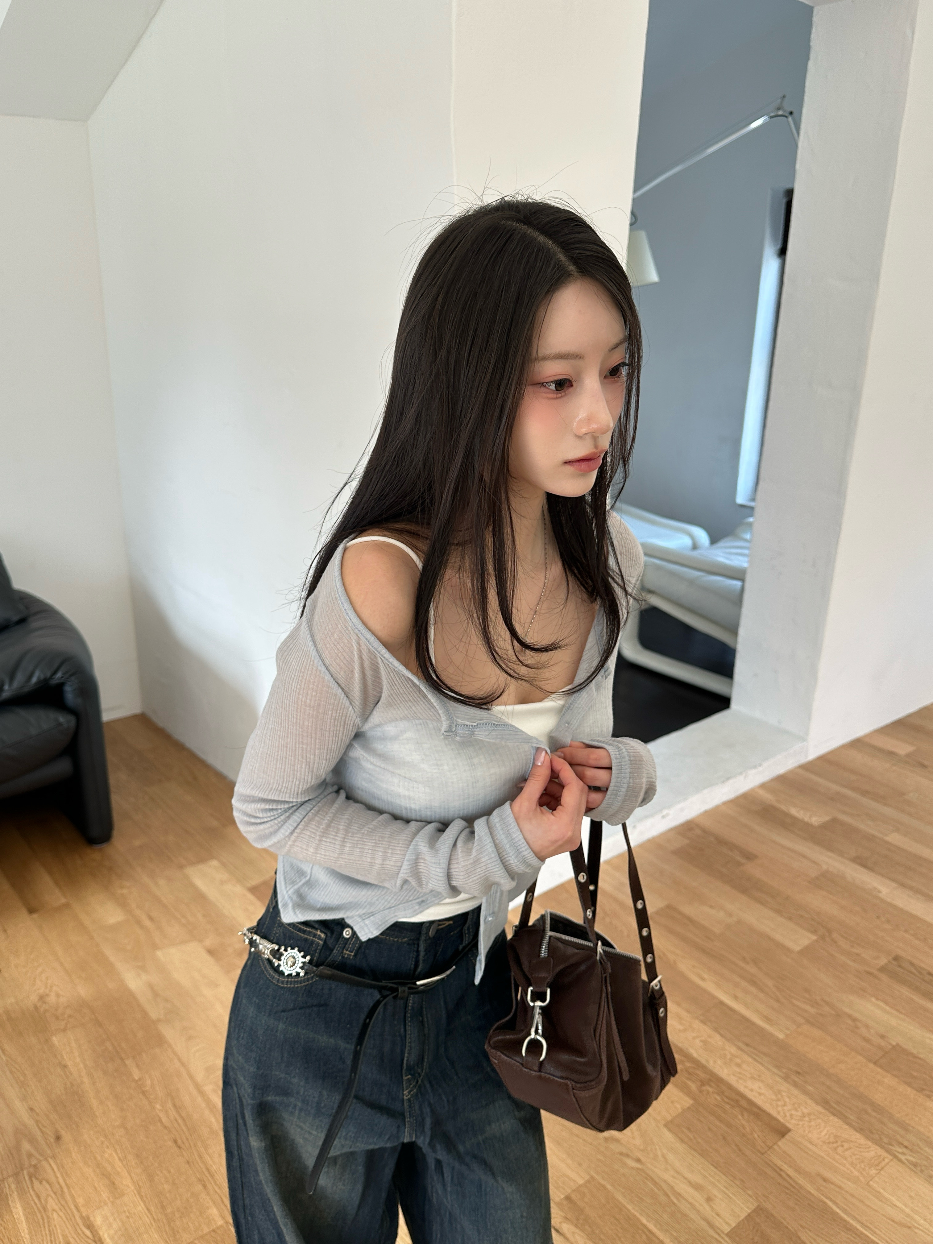 N10 氣泡水微透小外套 (藍)