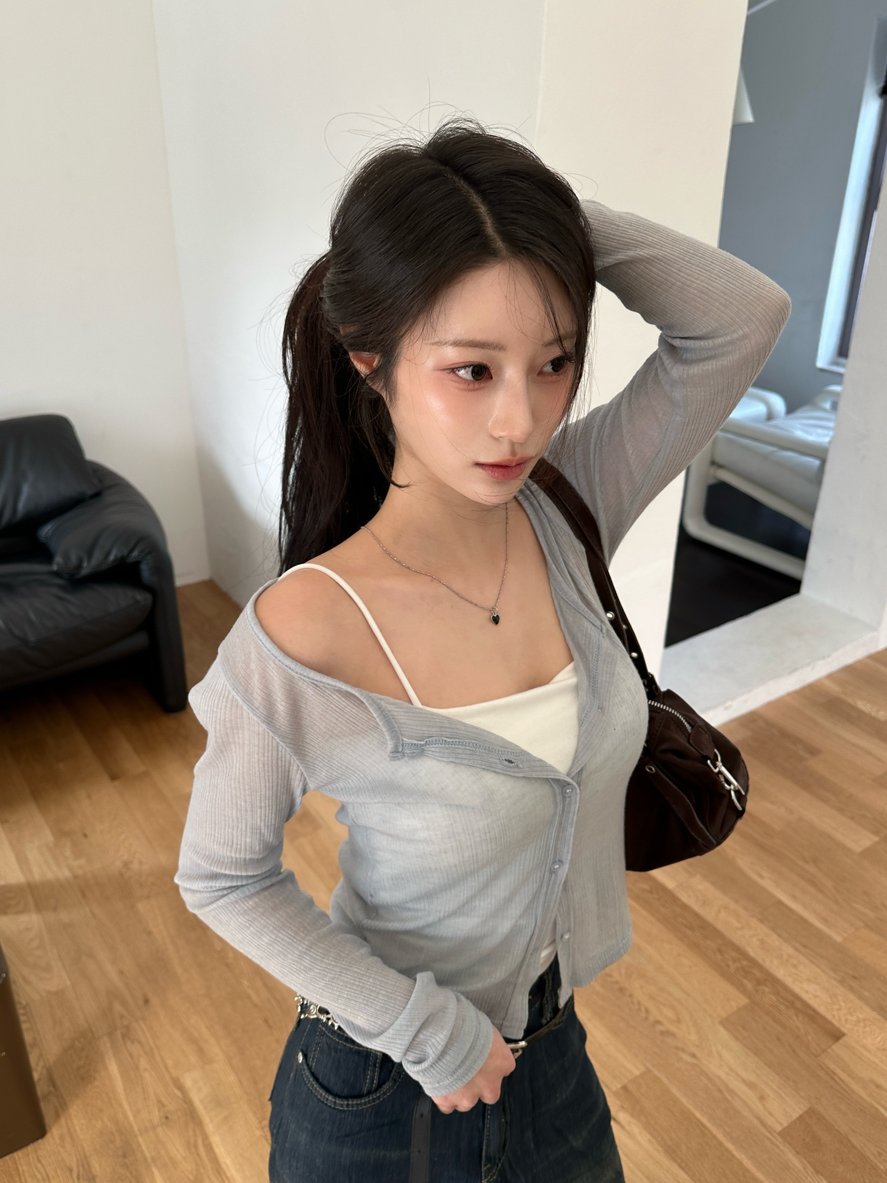 N10 氣泡水微透小外套 (藍)