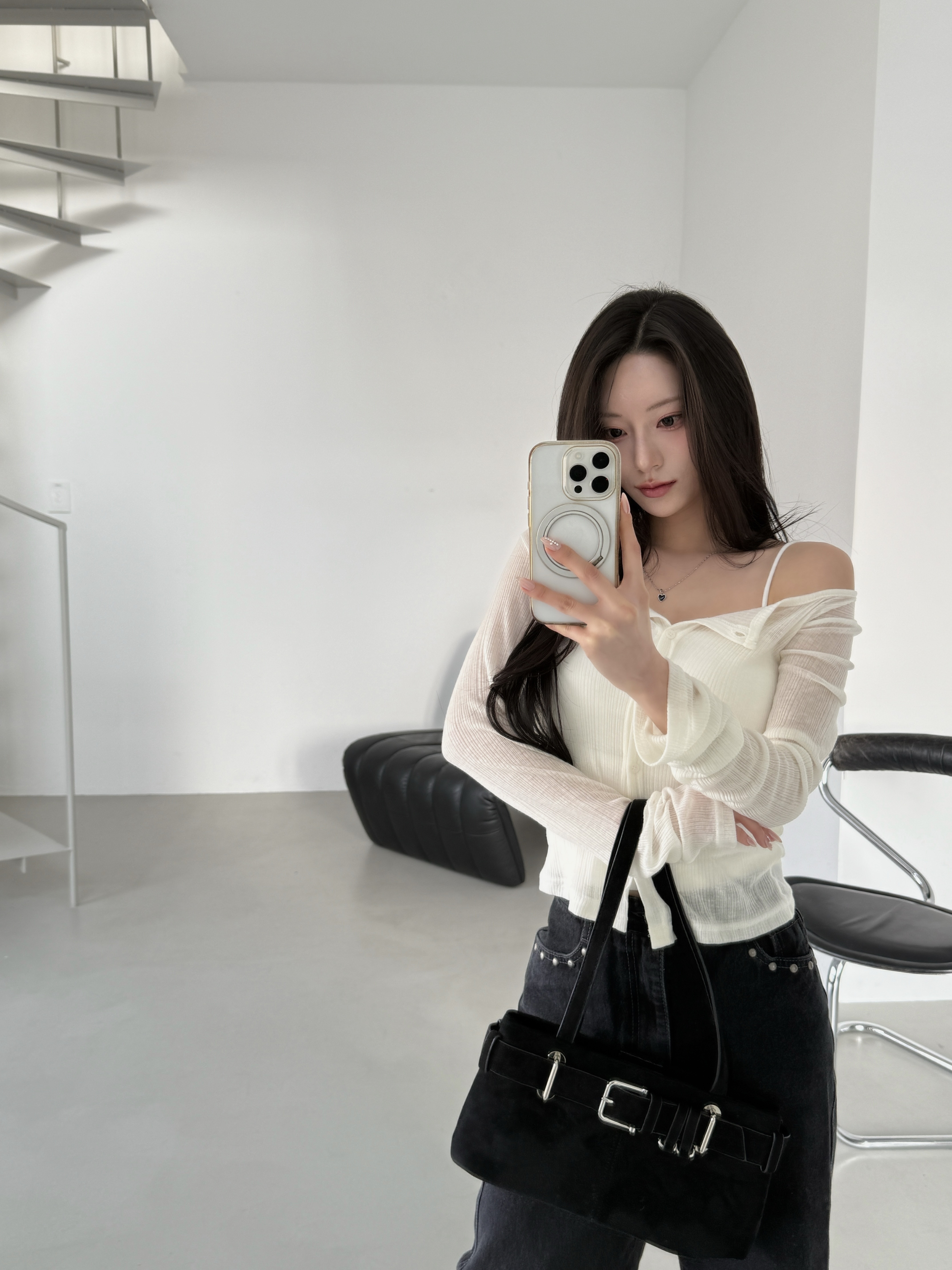 N10 氣泡水微透小外套 (白)