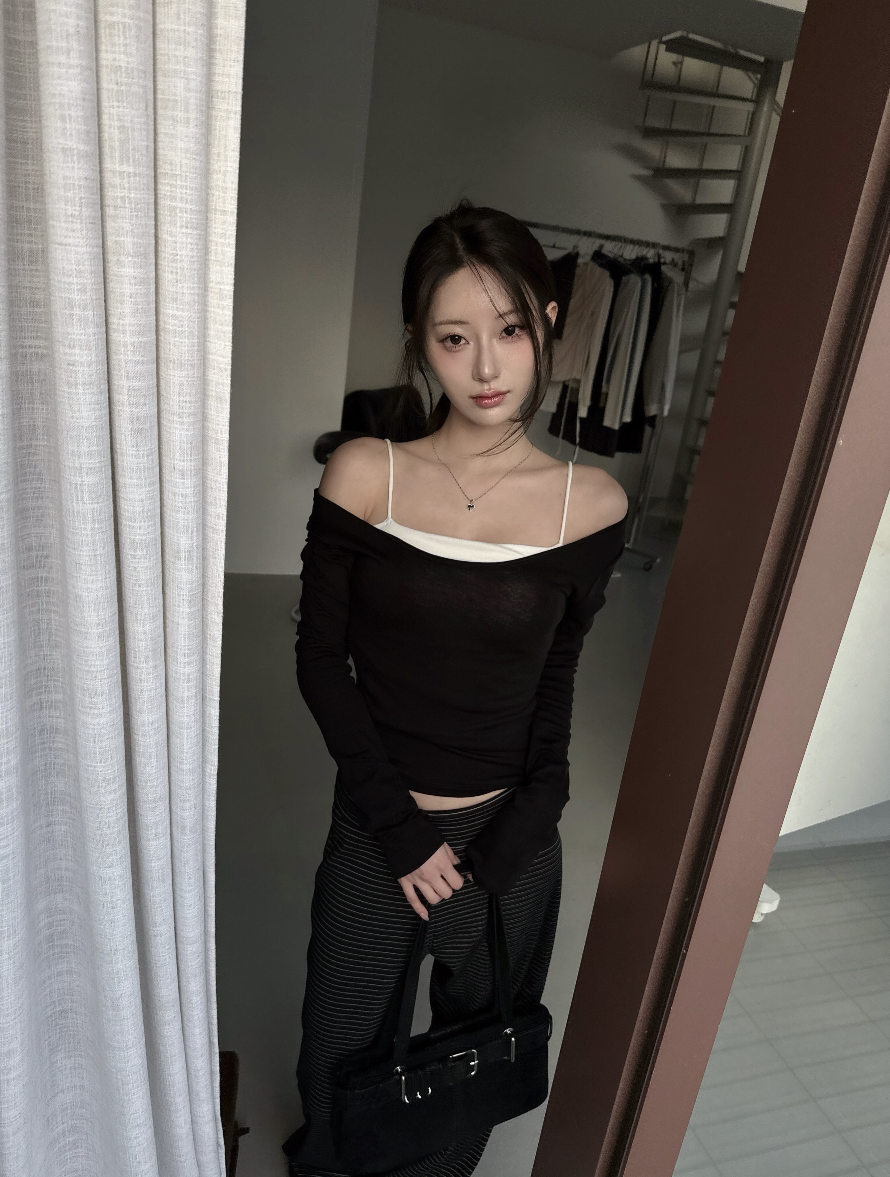 N09 Layer 可兩面穿柔膚上衣 (黑)