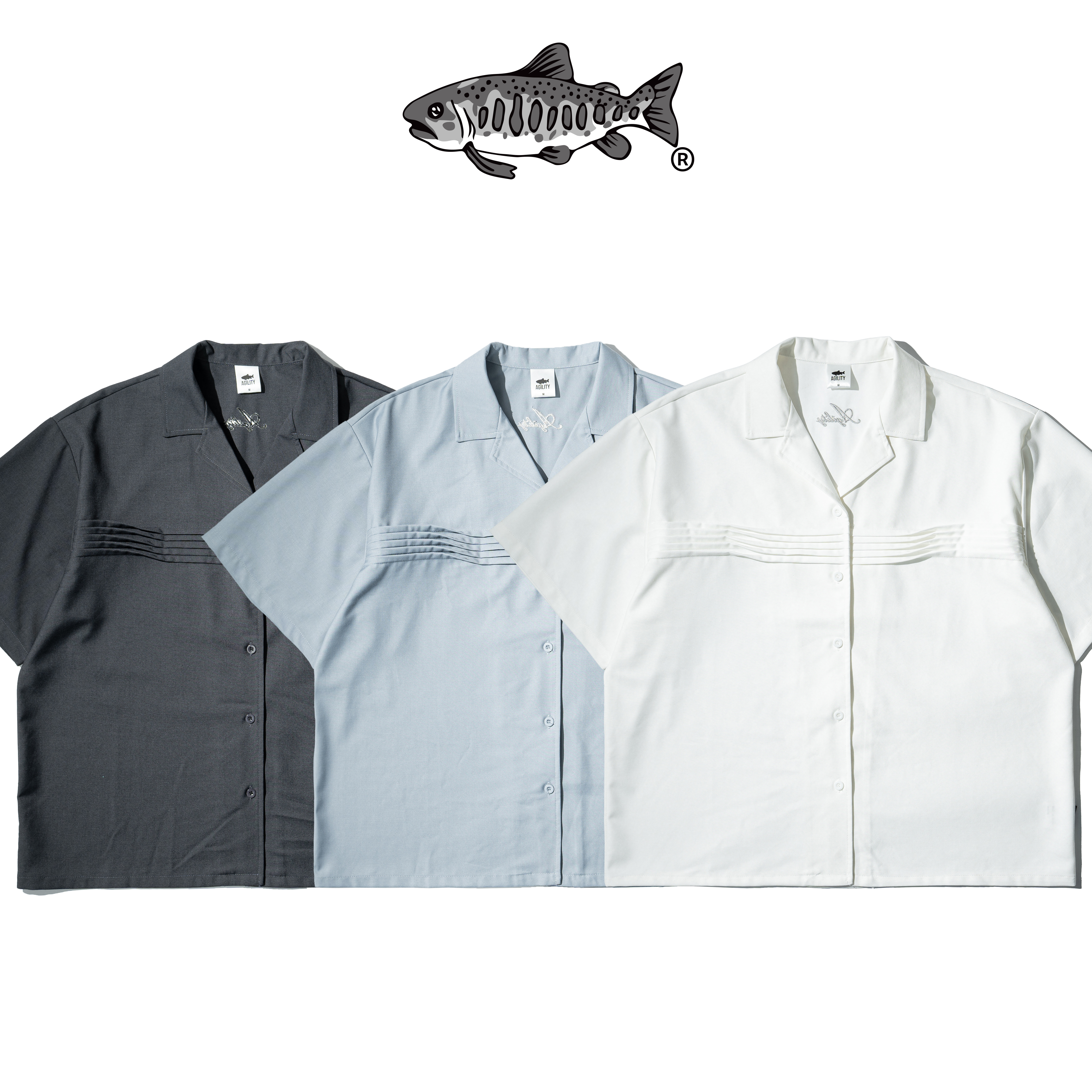 AGILITY Pleated Cuban Collar Shirts 褶線 古巴領 短袖襯衫 [SS80]