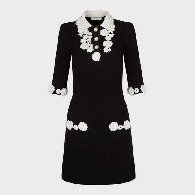 1AF0323-049 [ANNE FONTAINE] Kitty Dress Black/White #H25F40400 (EU)