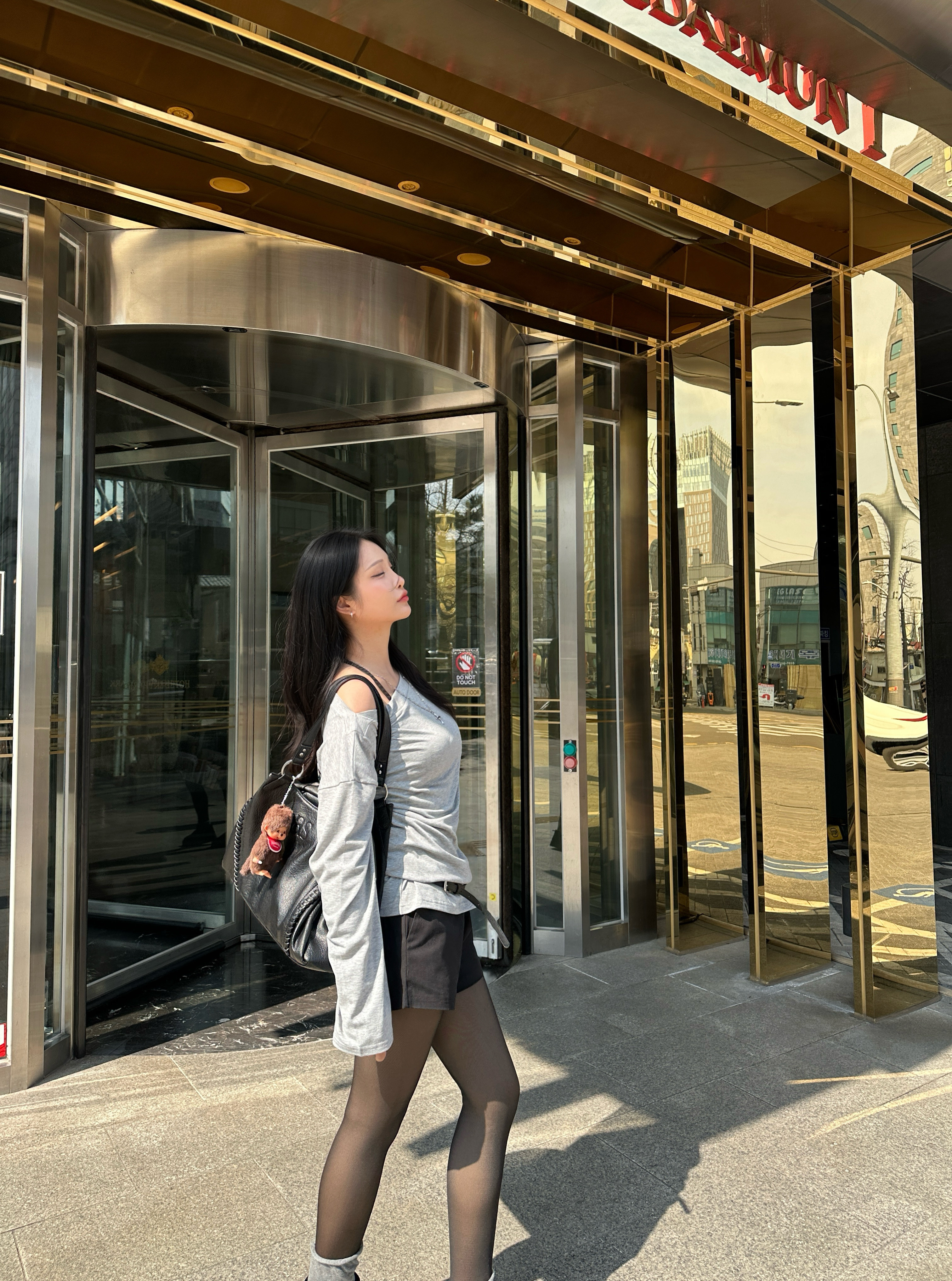 N07 舒服鬆弛感 斜肩一字領長袖 (灰)