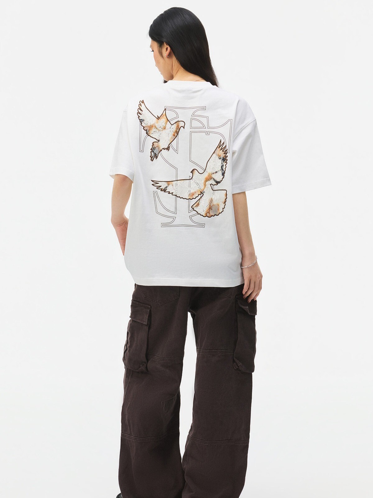 STK SmallTownKid 和平鴿 蕾絲刺繡 短袖 T恤