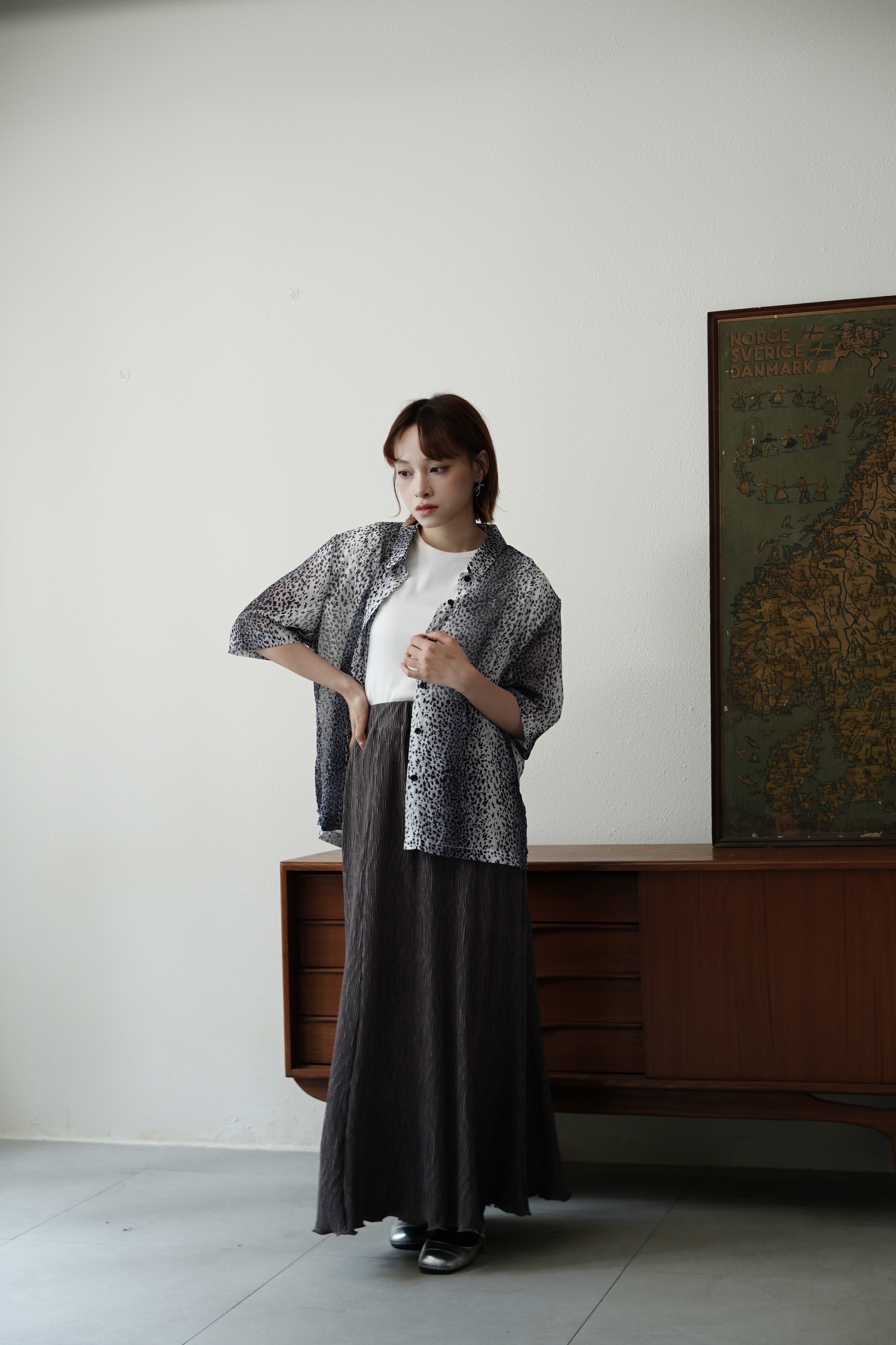 雪紡漸變豹紋恤 - BL61948