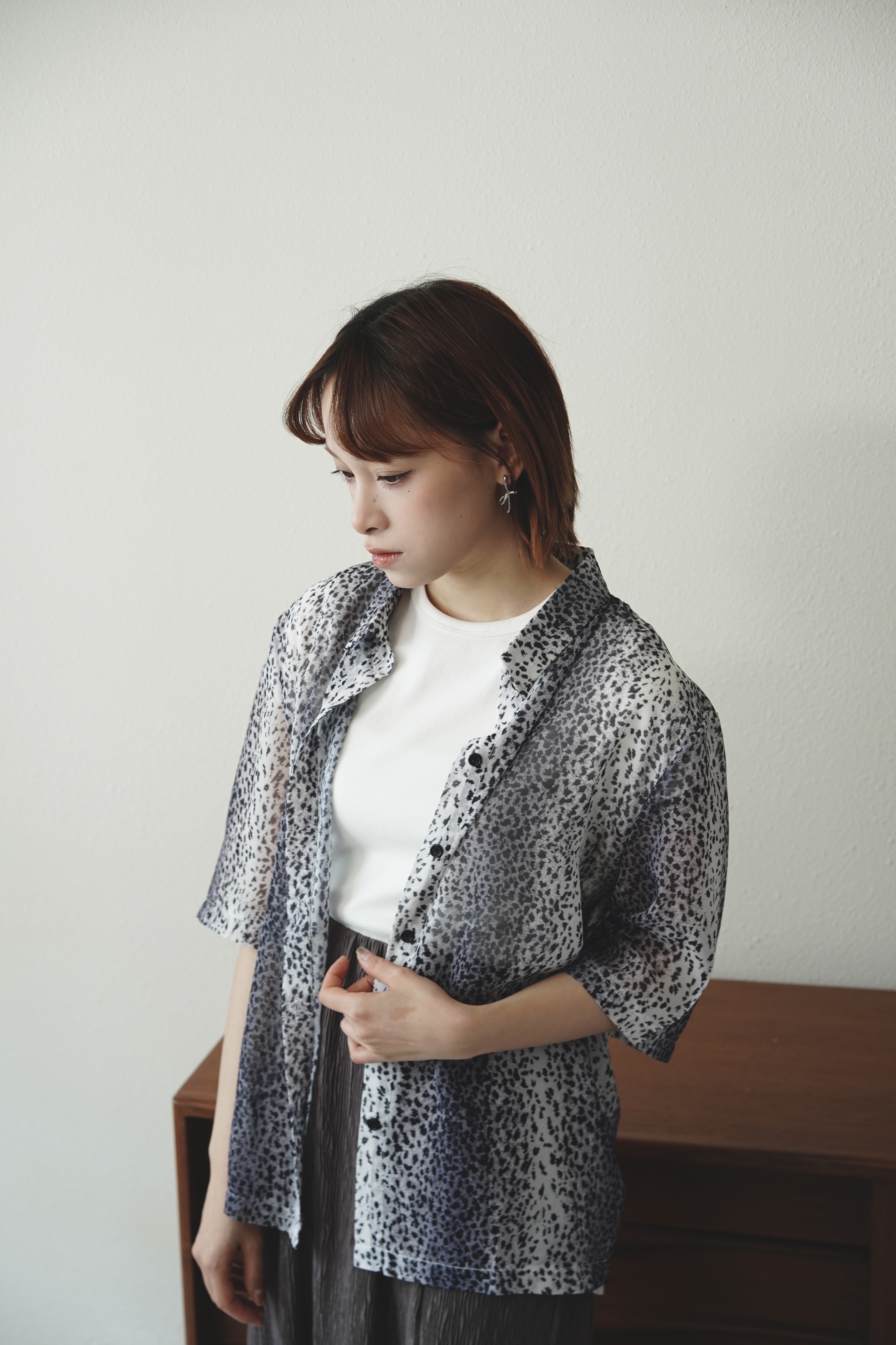 雪紡漸變豹紋恤 - BL61948