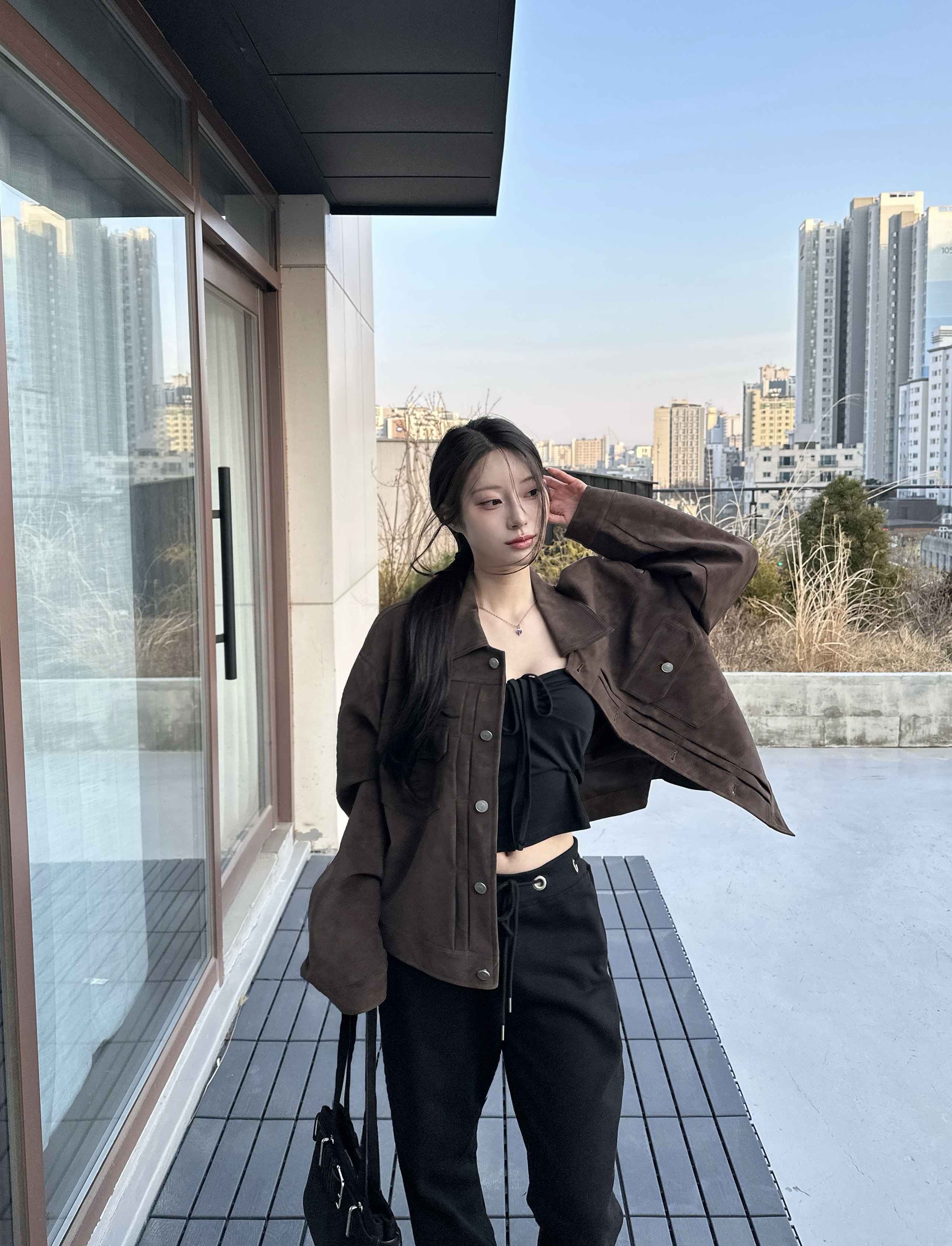 N01 可兩穿! 純慾感綁帶背心 (深灰)