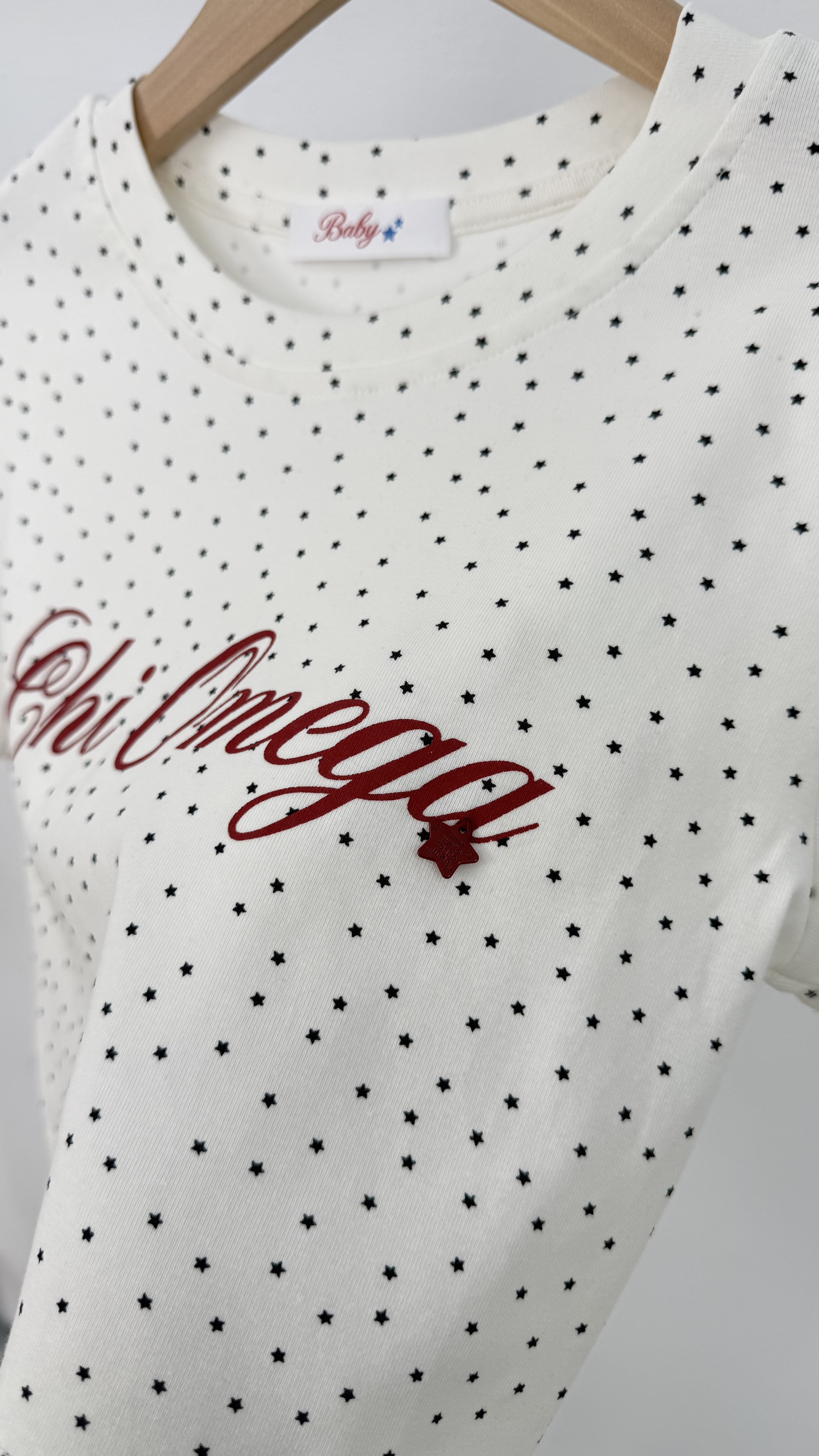 NEW甜美韓系星星滿版短T