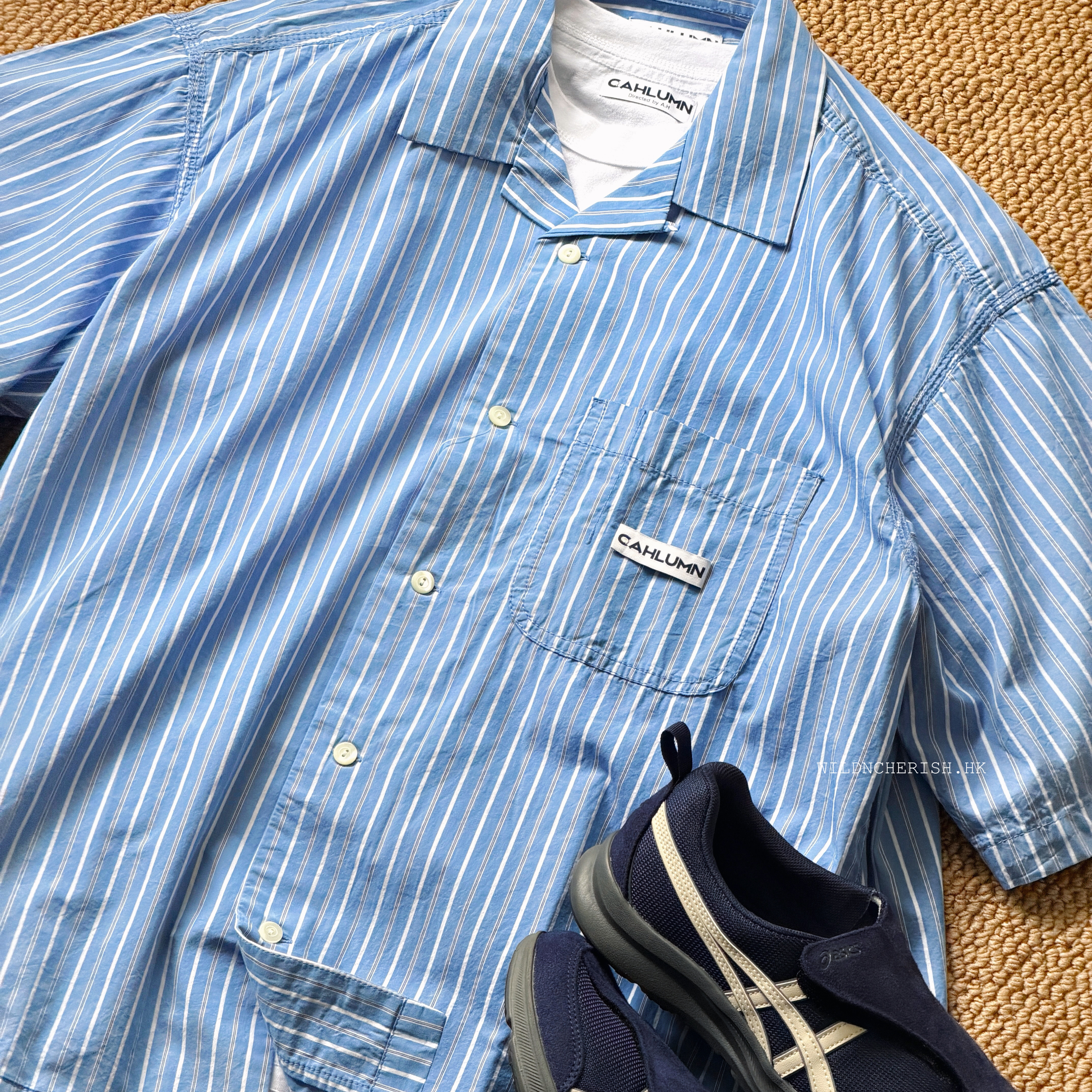 現貨 | Cahlumn Magazine Pocket Chain Stitch Open Collar Shirt 短袖恤衫