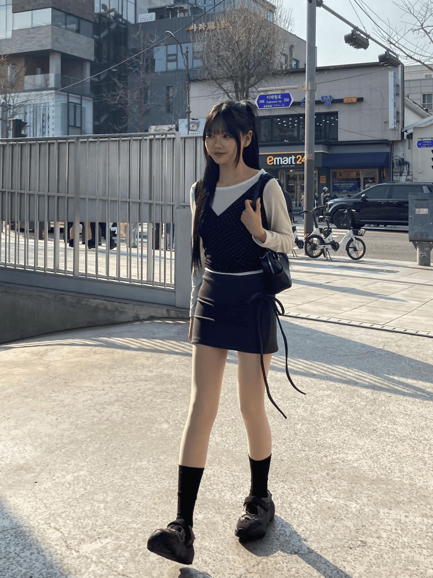 基礎反褶綁帶短裙〈🇰🇷DAY 2〉