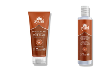UK260320-A5-Ayumi Sandalwood Face Mask 檀香舒緩修復黏土面膜 100ml+Ayumi Hudrating Aloe & Sandalwood Toner 檀香蘆薈保濕爽膚水 150ml-(未開封至 12/2029)(已開封12個月內使用)