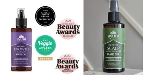 UK260320-A9-Ayumi Rosemary Growth Hair Oil with Pump 迷迭香促進頭髮生長強化毛囊護髮油 100ml+Ayumi Anti Dandruff Scalp & Hair Oil with Pump 抗頭皮頭屑強化毛囊護髮油 100ml(未開封至 12/2029)(已開封12個月內使用)