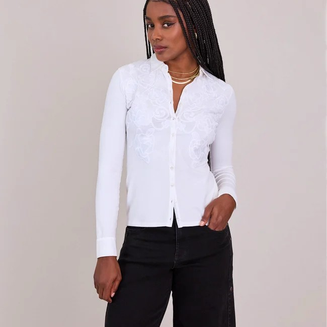 1AF0323-054 [ANNE FONTAINE] Vianey Shirt White #P20F06501 (EU)