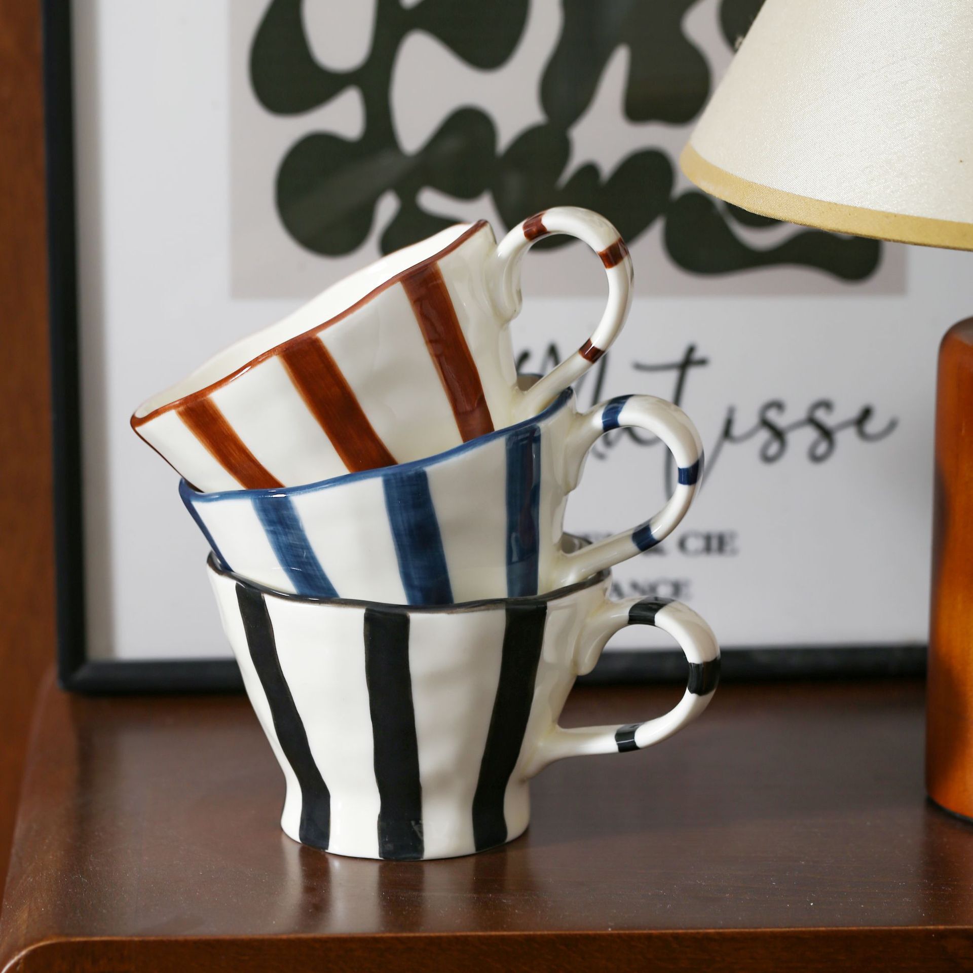 《6651》復古條紋馬克杯(300ML)