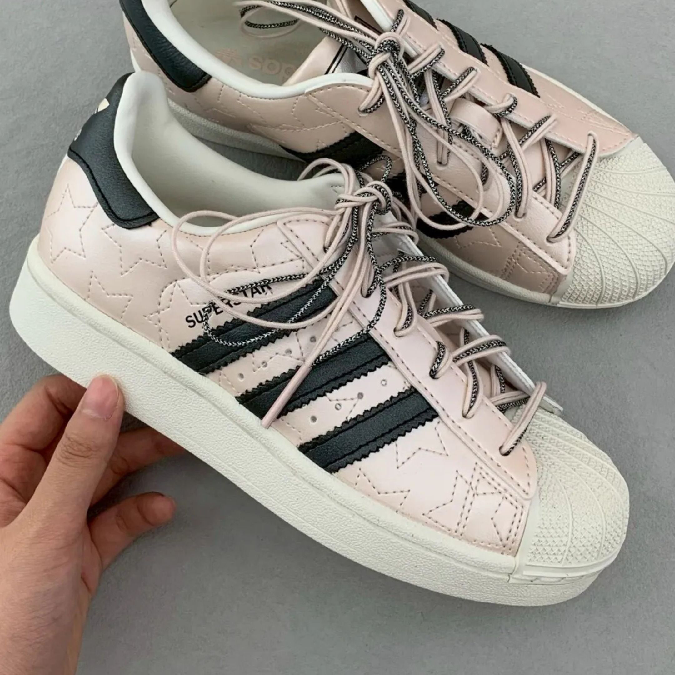 NICEDAY 代購 Adidas SUPERSTAR II 黑粉 粉 星星 派大星 JR6984