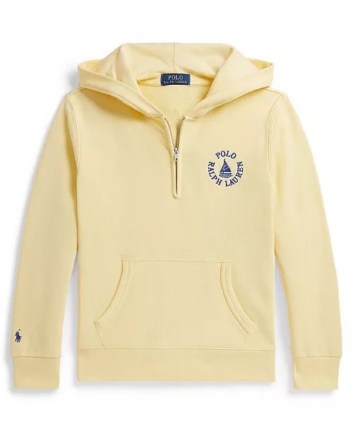 260320 POLO 男大童半拉鏈風帆LOGO衛衣