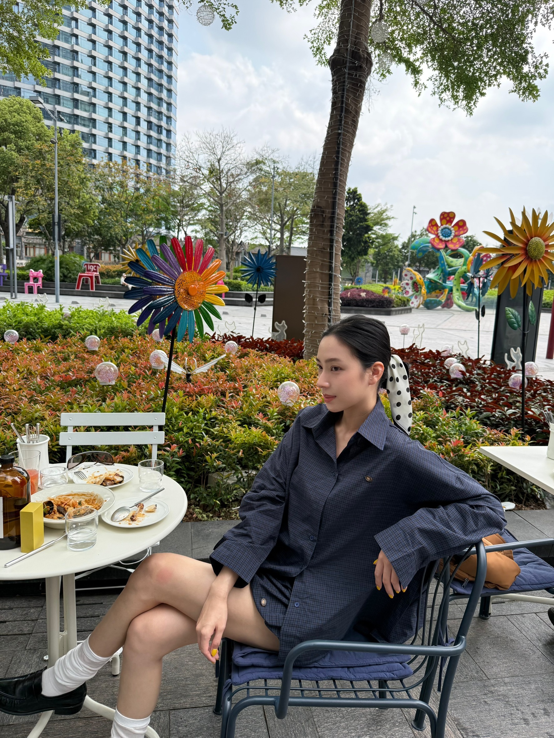 miu風襯衫雲朵褲裙套裝