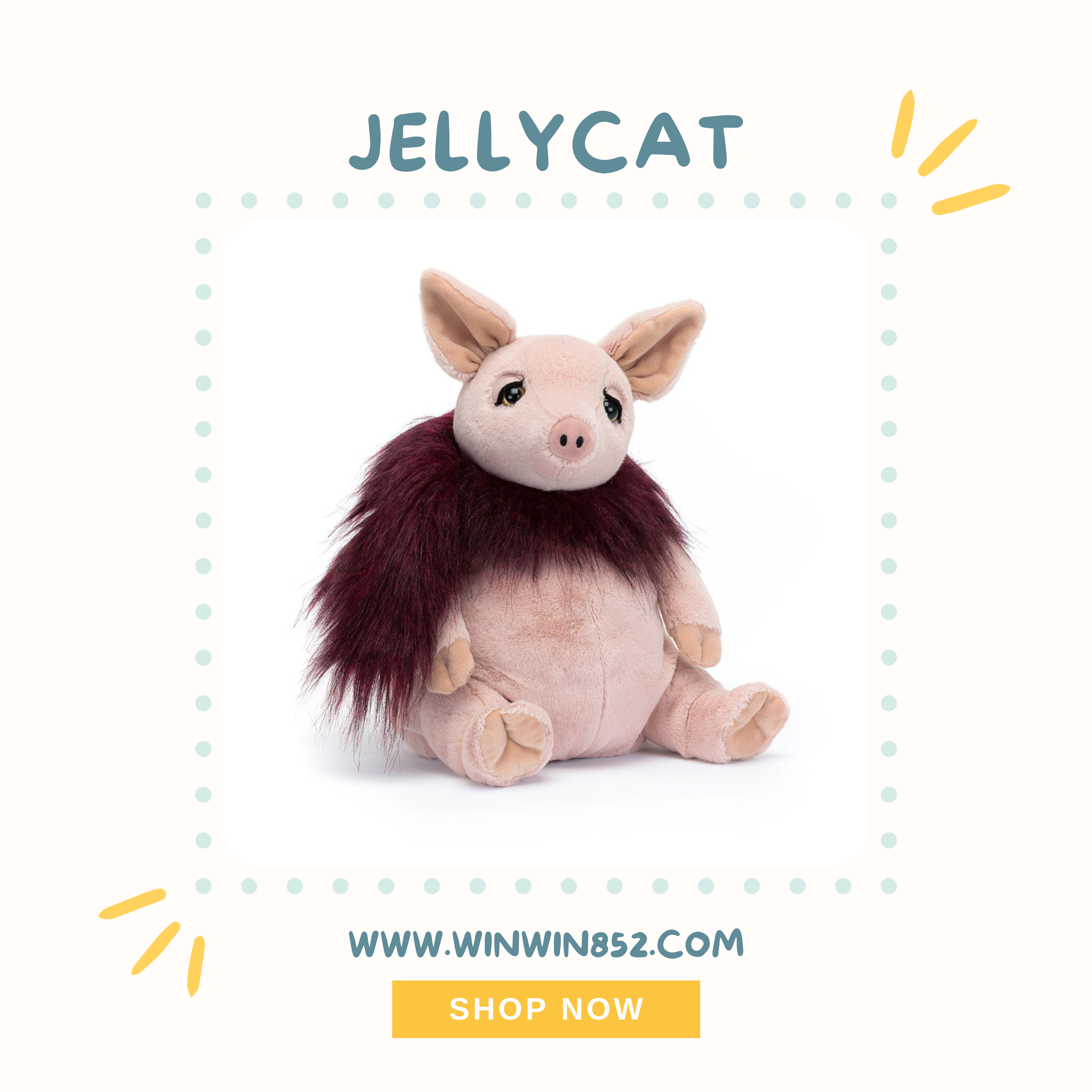 Jellycat Glamorama Pig