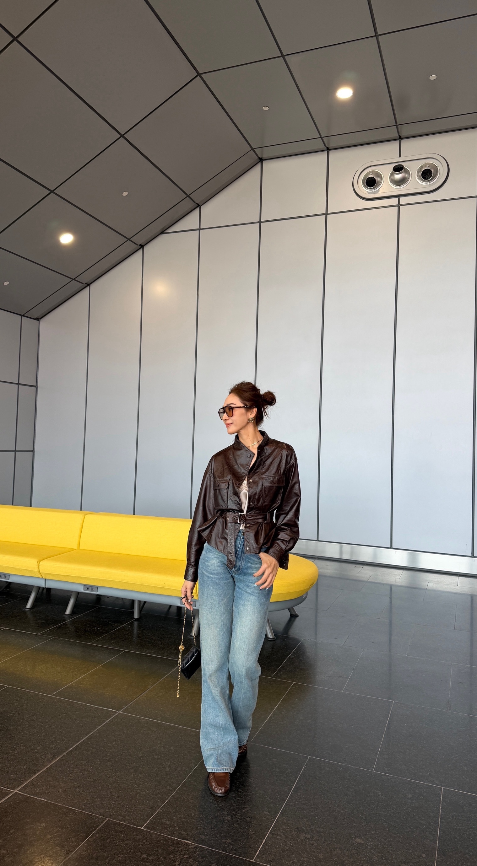 雙口袋棉羊皮外套